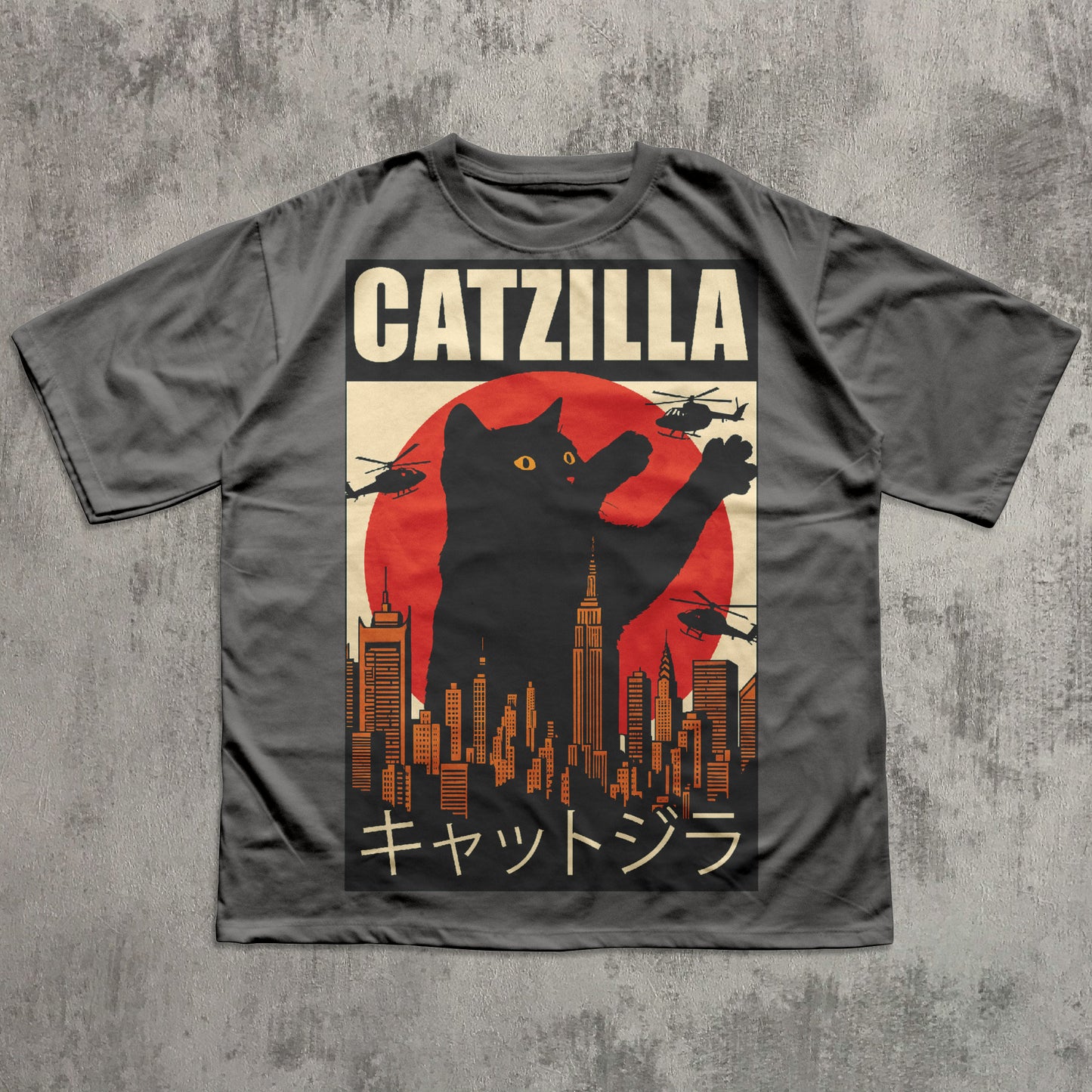 Catzilla Funny Cat Meme T-shirt, Parody Tee, Stupid Shirt