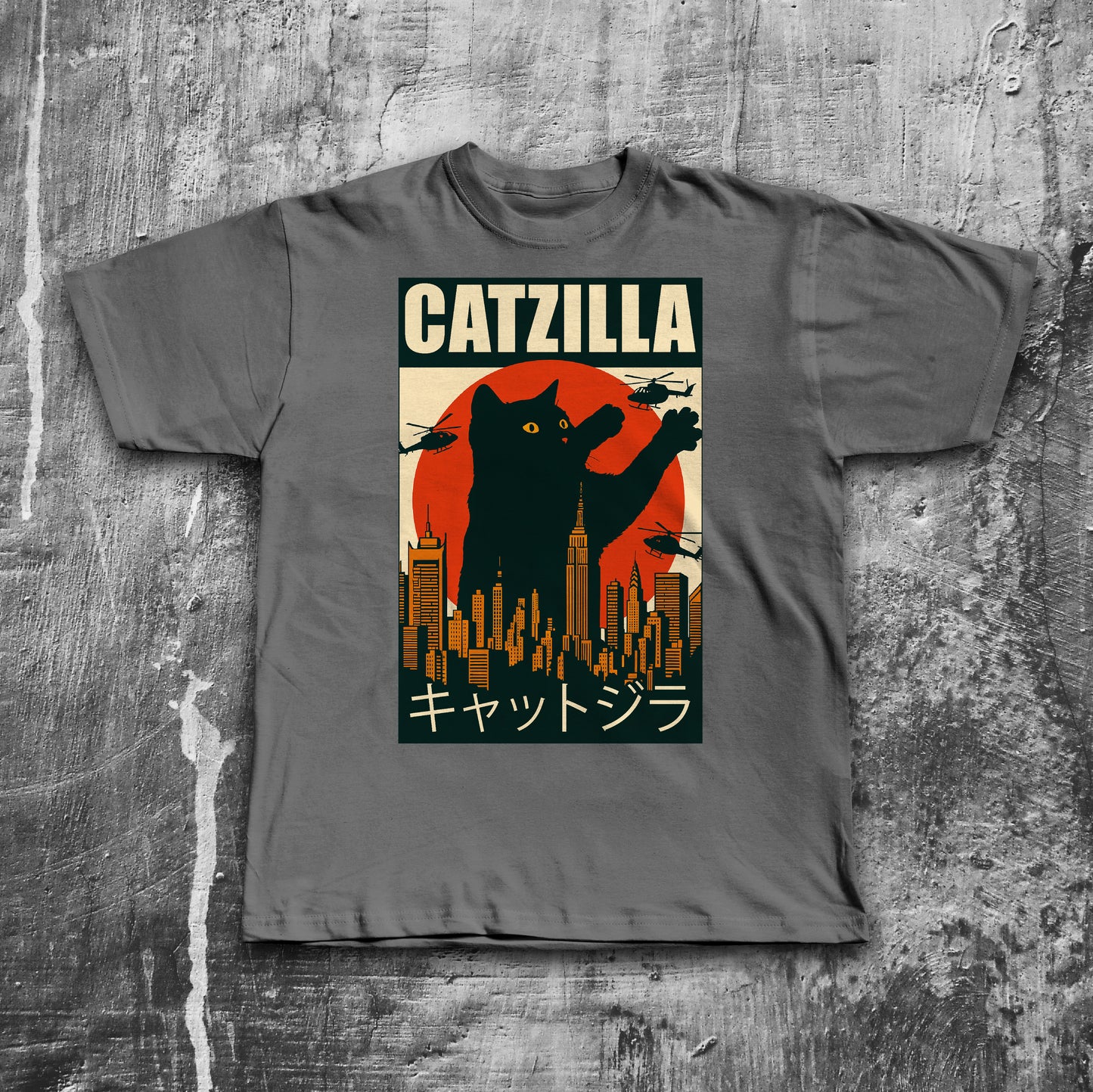 Catzilla Funny Cat Meme T-shirt, Parody Tee, Stupid Shirt