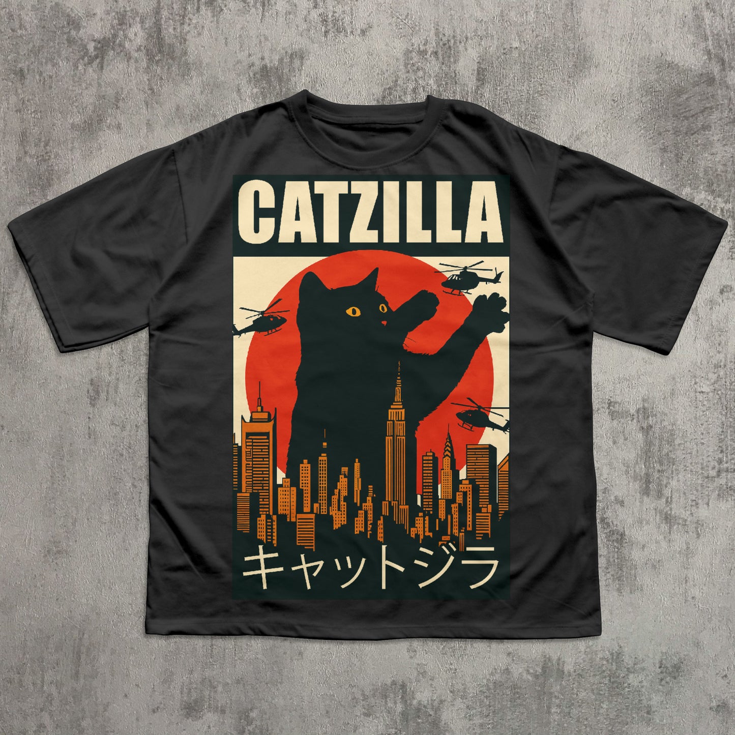 Catzilla Funny Cat Meme T-shirt, Parody Tee, Stupid Shirt