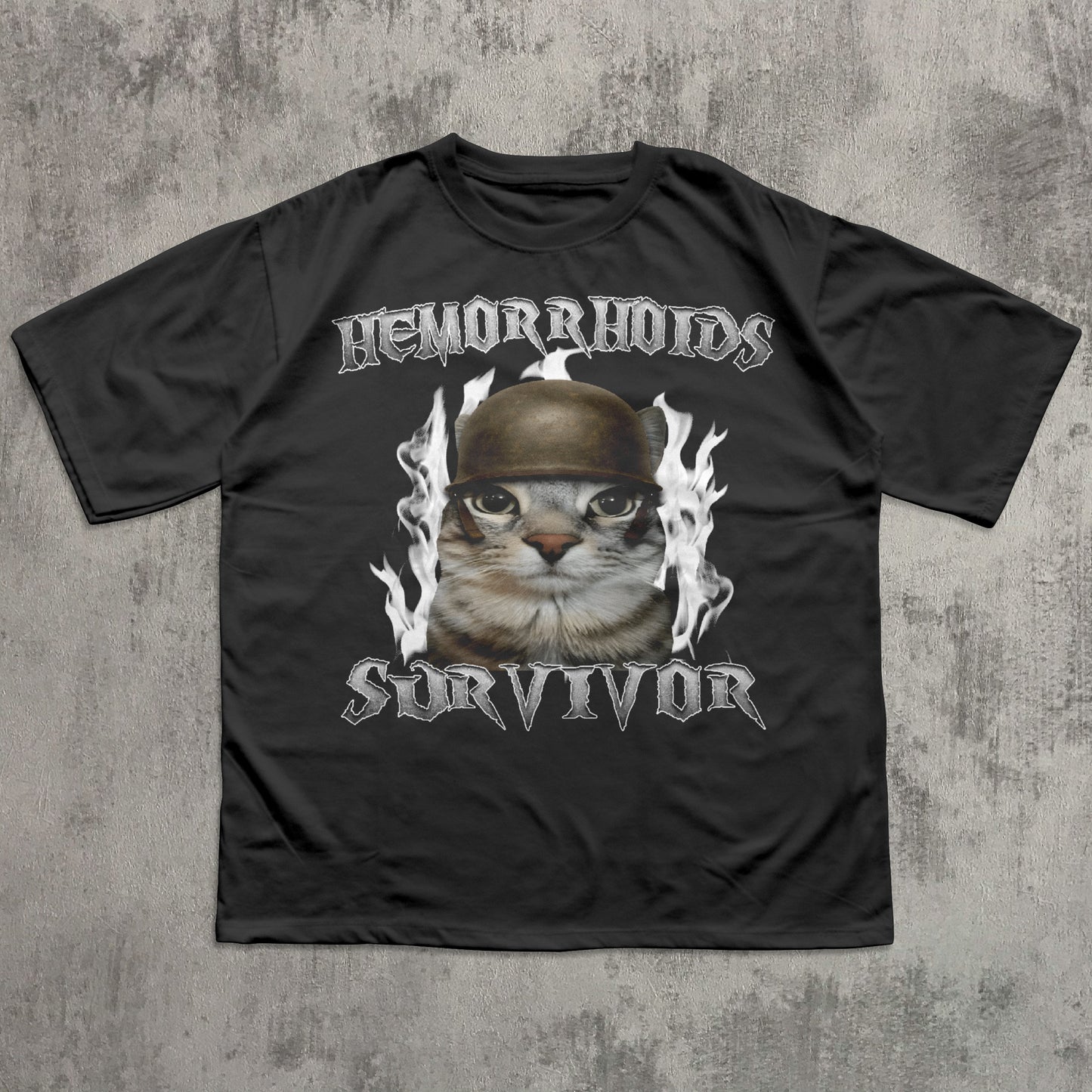 Hemorrhoids Survivor Funny Cat Meme T-shirt, Silly Cats Shirt