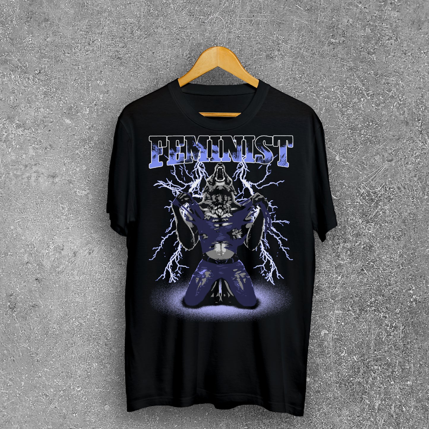 Feminist Funny Vintage Wolf T-shirt
