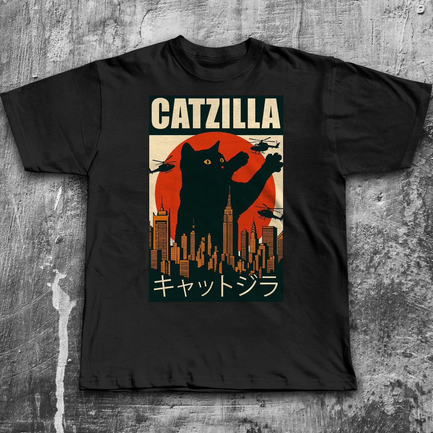 Catzilla Funny Cat Meme T-shirt, Parody Tee, Stupid Shirt