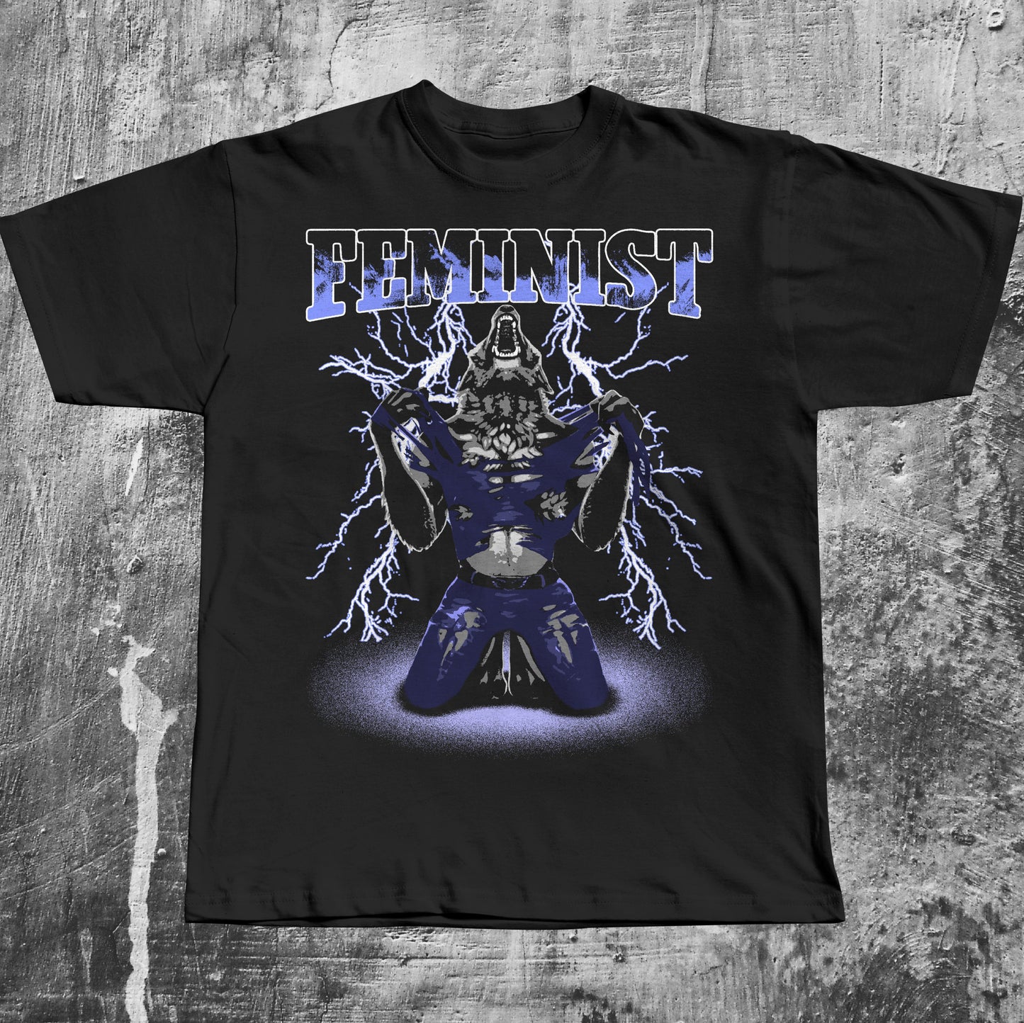 Feminist Funny Vintage Wolf T-shirt