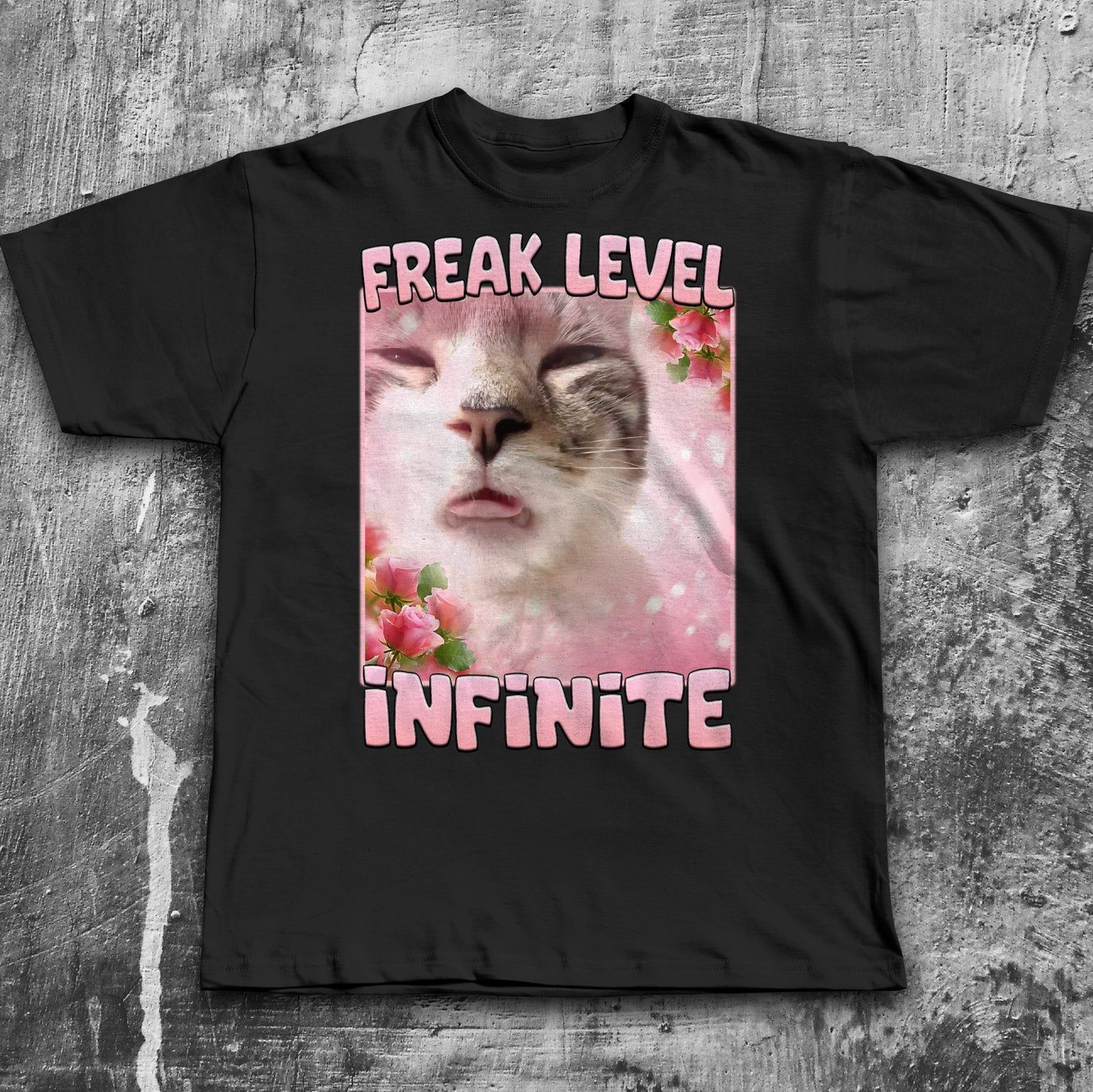 Freak Level Infinite Funny Cat Meme T-shirt, Brainrot Shirt
