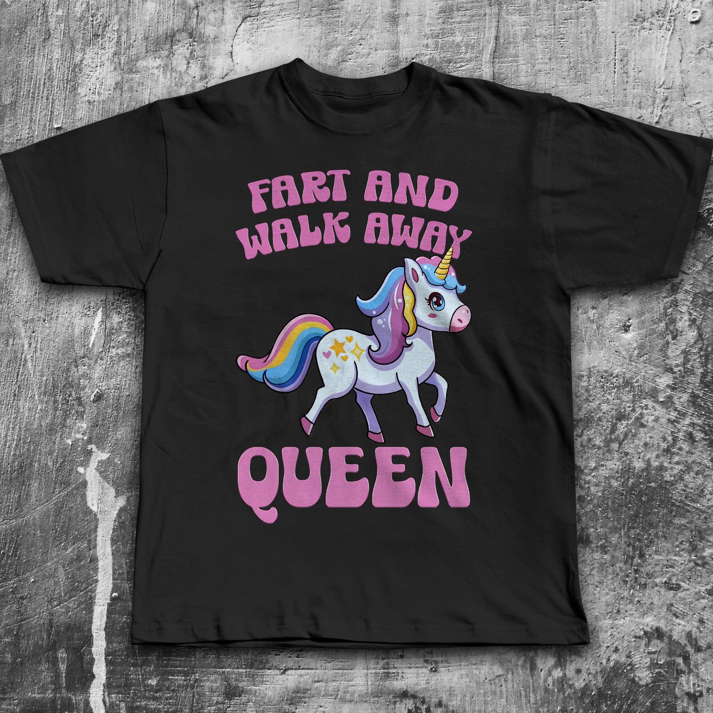 Fart And Walk Away Queen Funny Unicorn T-shirt