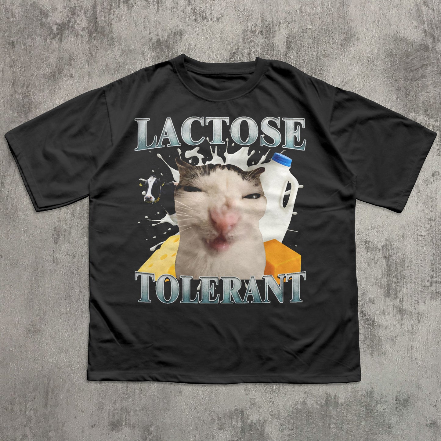 Lactose Tolerant Funny Cat Meme T-shirt, Silly Cats Tee, Lactose Shirt, Stupid Gifts, Ugly Shirts