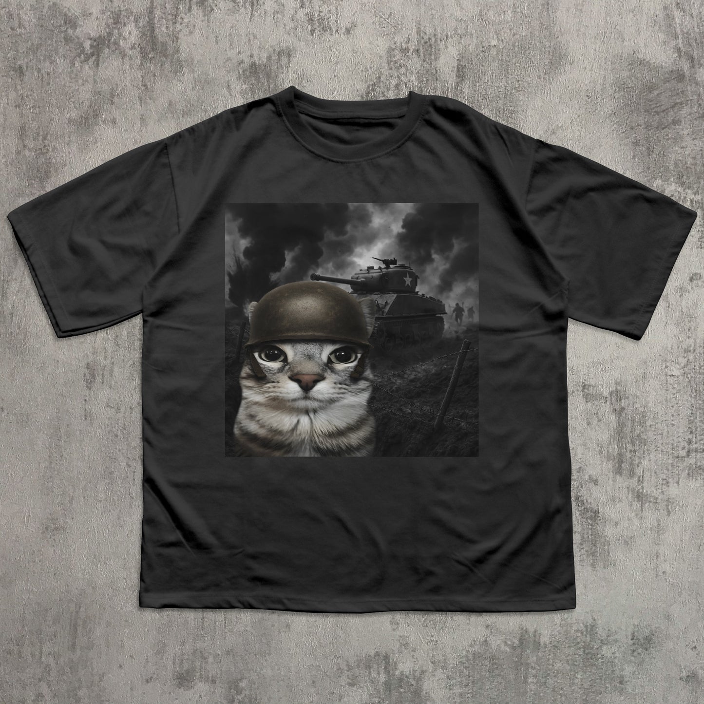 Cat in Battlefield Funny Meme Shirt, Stupid Gifts, Silly Cats T-shirt, Kitten Soldier Tshirt, Weird Shirts