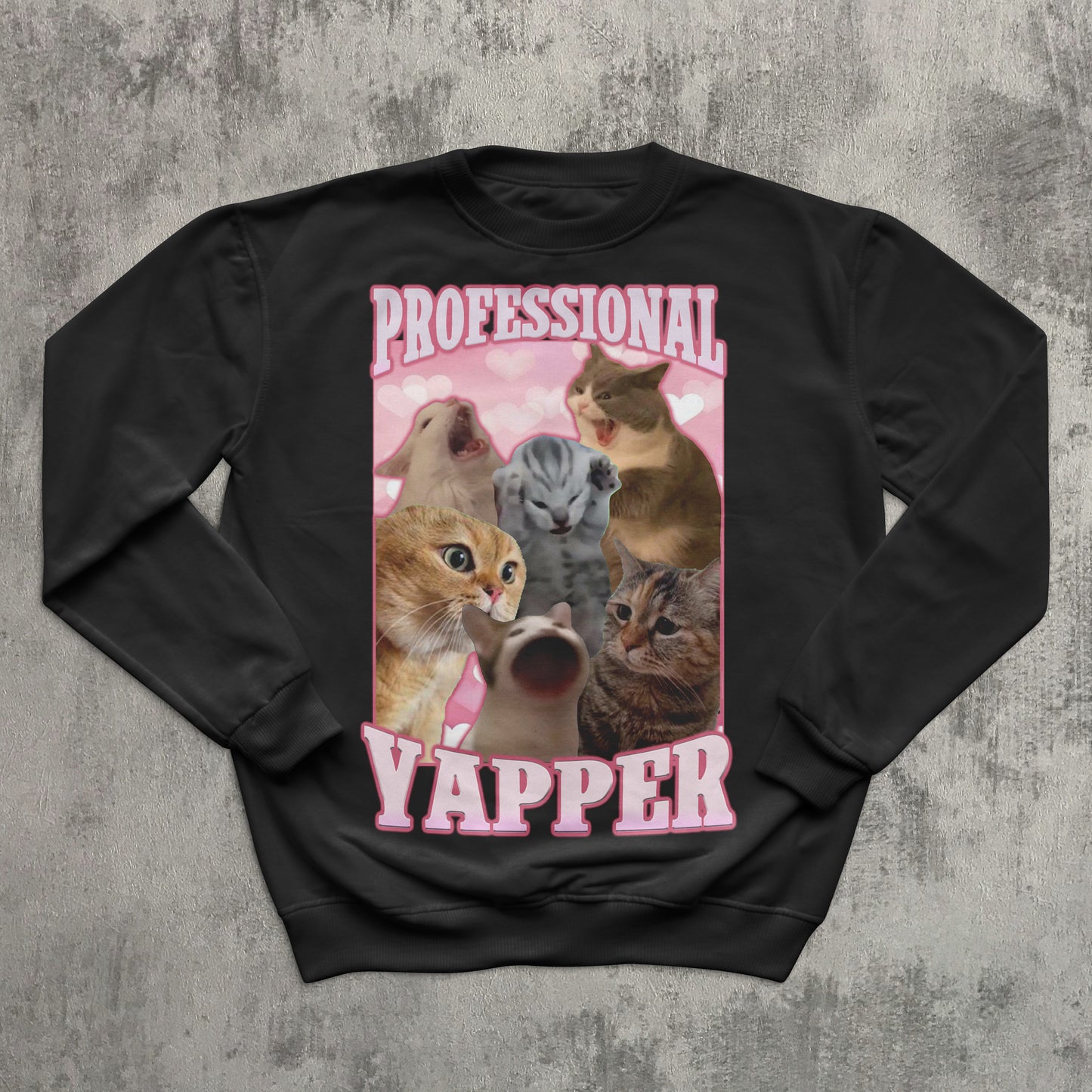 Professional Yapper Funny Cat Sweatshirt, Yapping Cats Meme Tops, Ugly Sweater, Yapper Kitten Sweatshirts