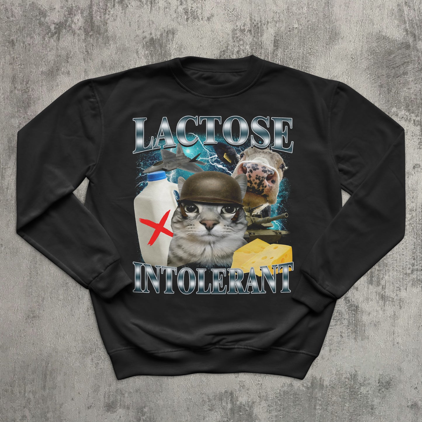 Lactose Intolerant Funny Cat Meme Sweatshirt, Lactose Sweatshirts, Stupid Gifts, Silly Cats Top