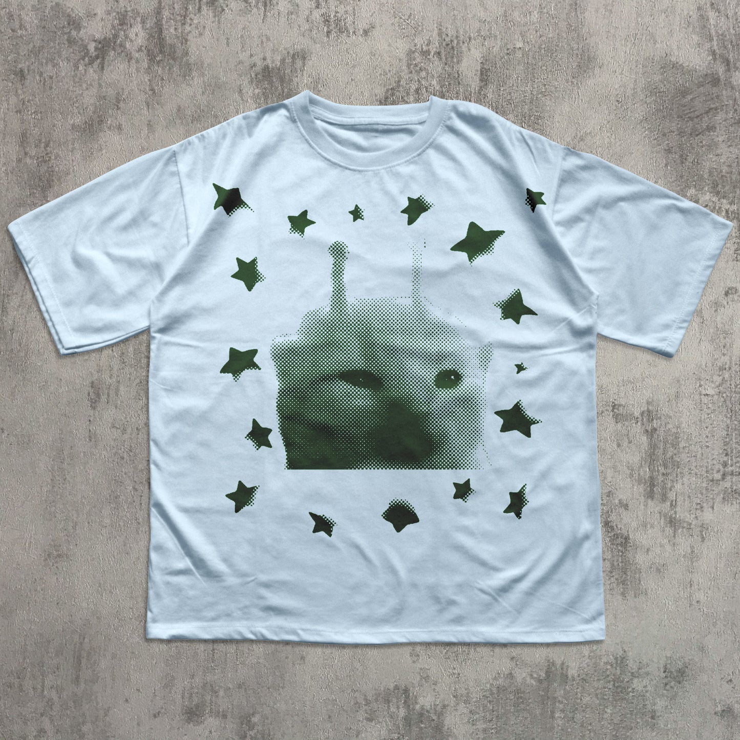 funny alien cat graphic t-shirt