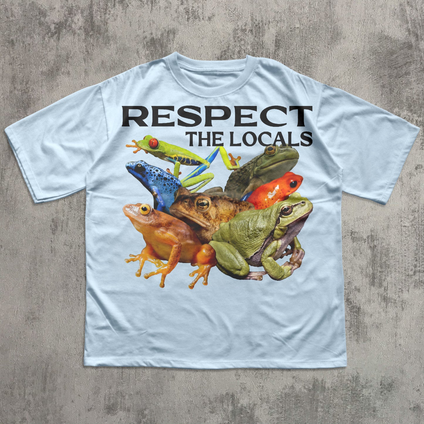 Respect The Locals Funny Frogs T-shirt, Retro Bootleg Shirt, Graphic Frog Tee, Silly Toad Tshirt