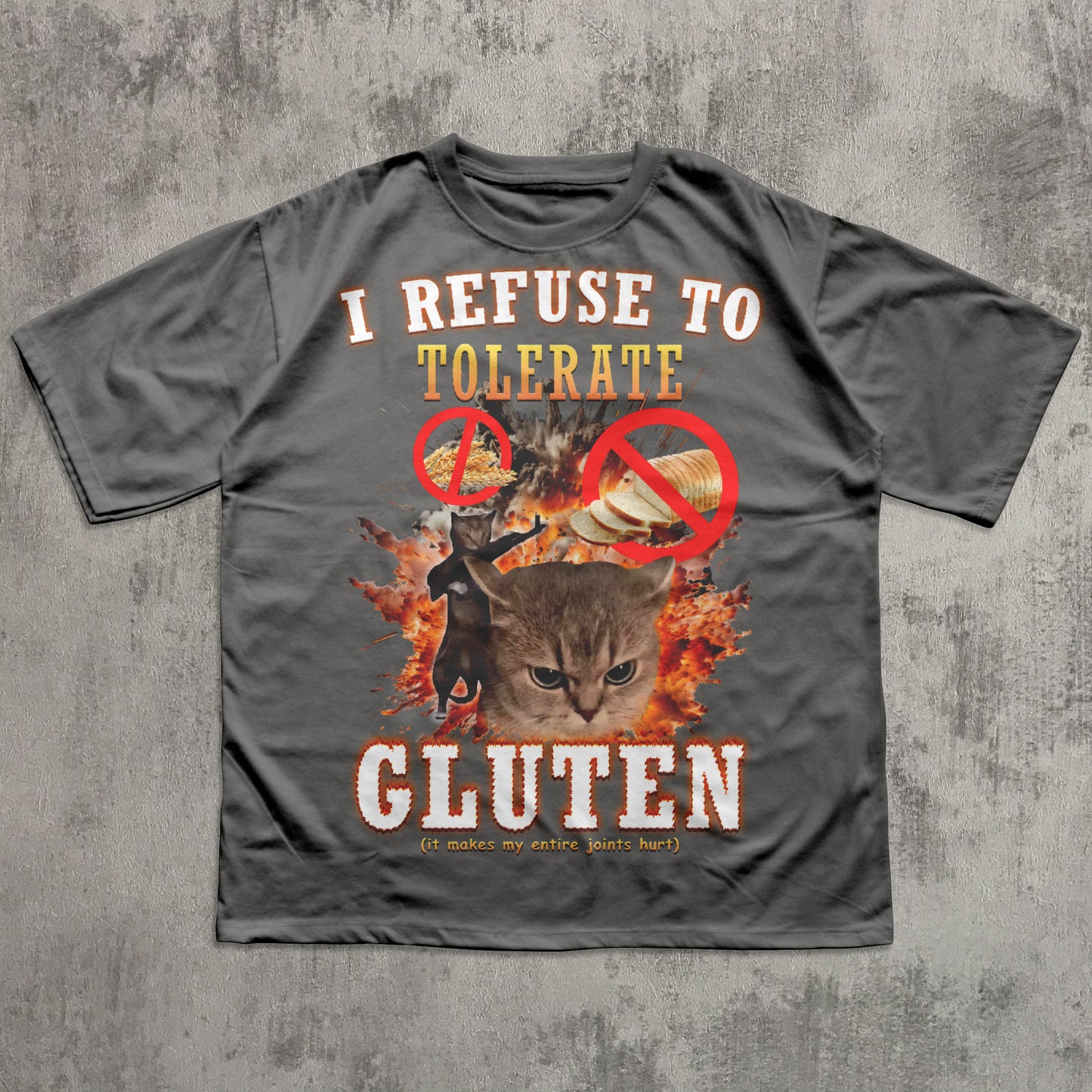 Gluten Intolerant Funny Cat Meme T-shirt
