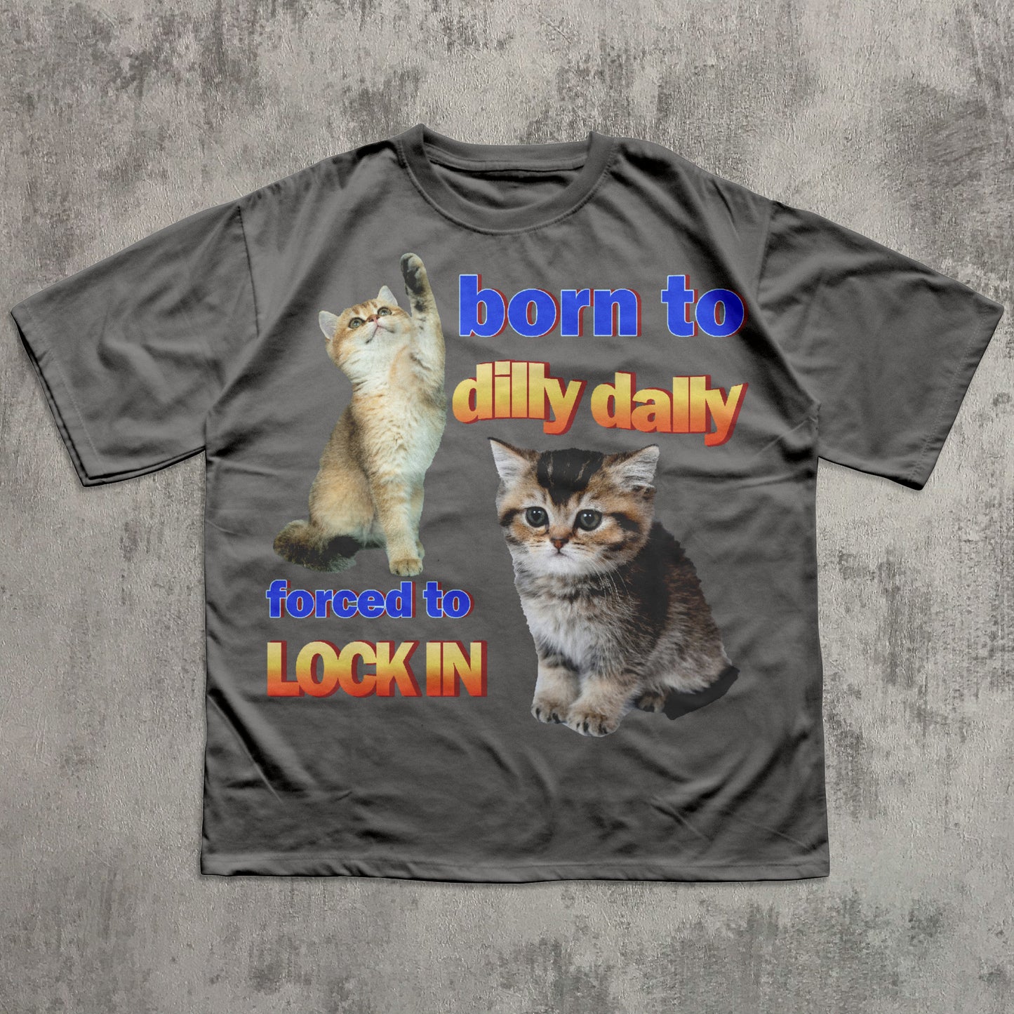 Born to dilly dally forced to lock in Funny Cat Meme T-shirt