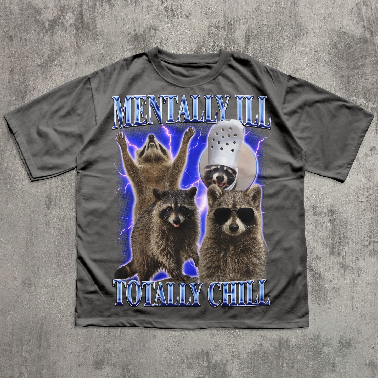 Mentally Ill Totally Chill Funny Raccoon Shirt, Vintage Graphic Raccoons T-shirt