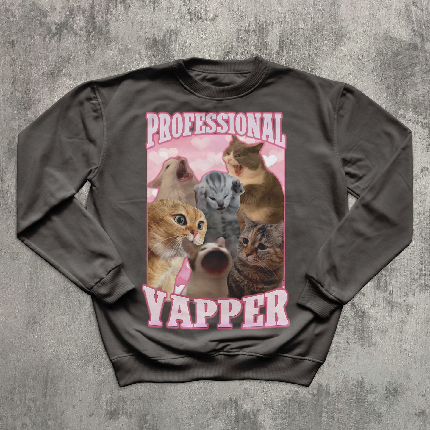 Professional Yapper Funny Cat Sweatshirt, Yapping Cats Meme Tops, Ugly Sweater, Yapper Kitten Sweatshirts