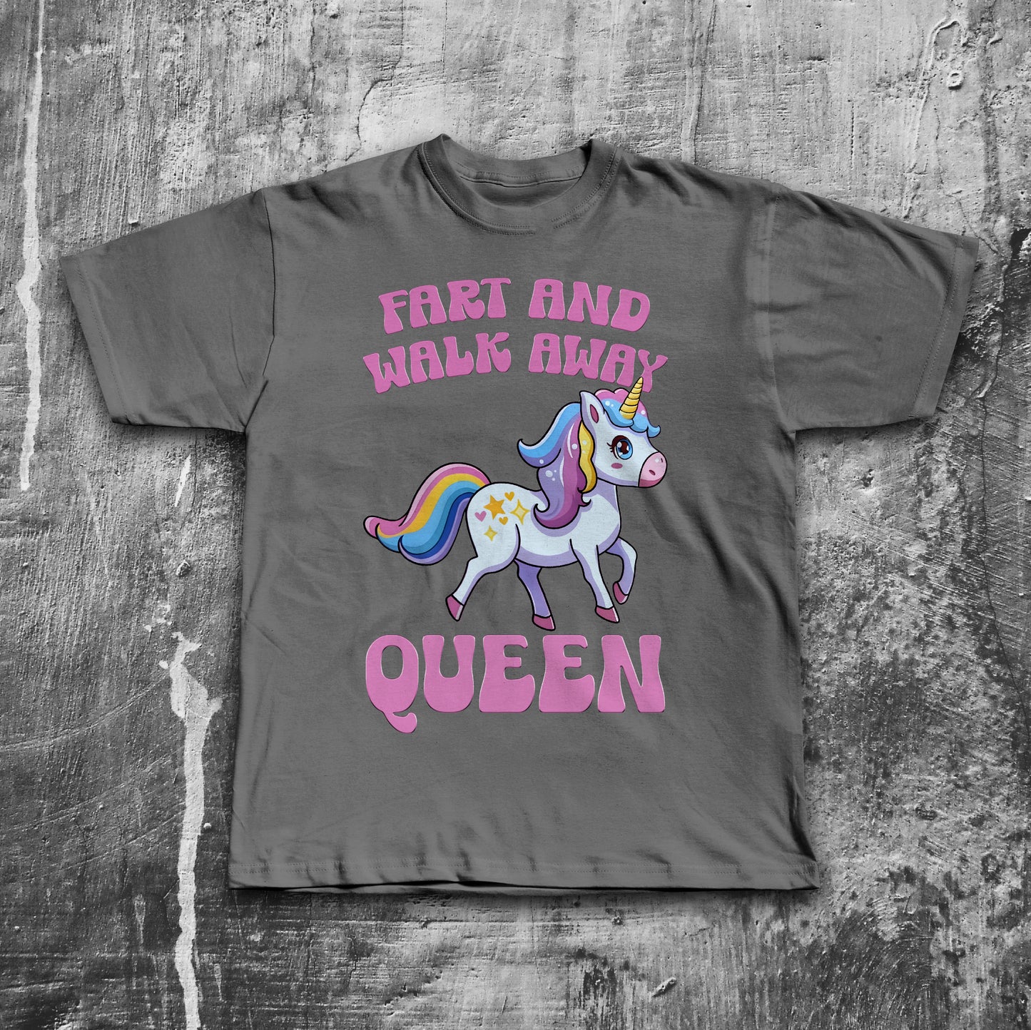 Fart And Walk Away Queen Funny Unicorn T-shirt