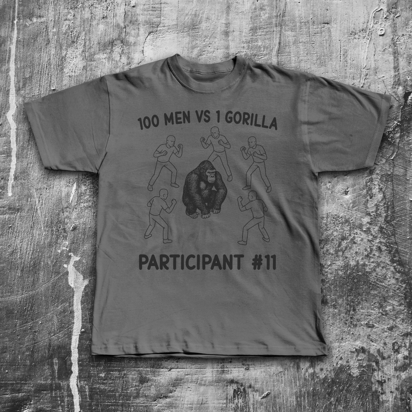 100 Men Vs 1 Gorilla Funny Brainrot T-shirt, Viral Tik Tok Meme Shirt