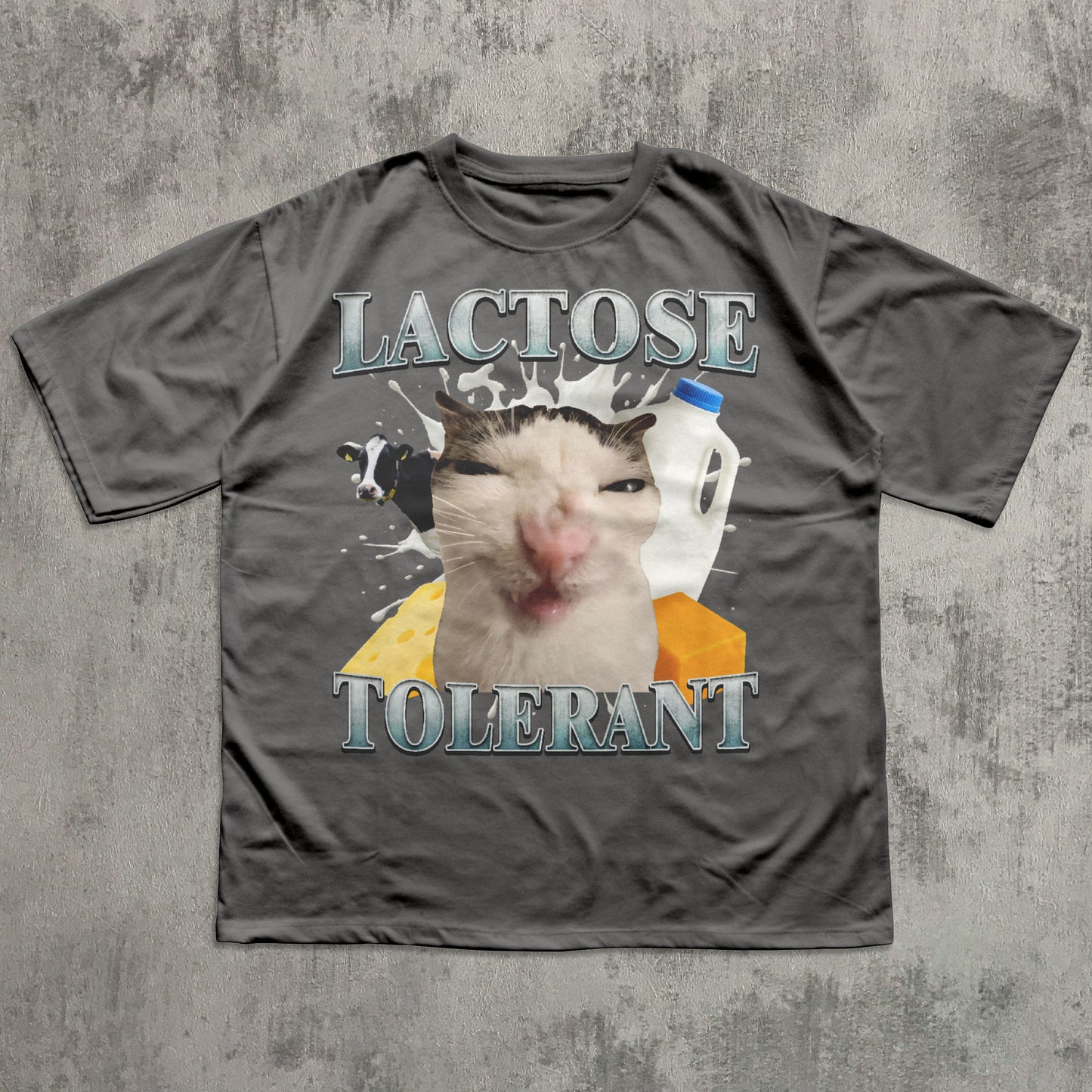 Lactose Tolerant Funny Cat Meme T-shirt, Silly Cats Tee, Lactose Shirt, Stupid Gifts, Ugly Shirts