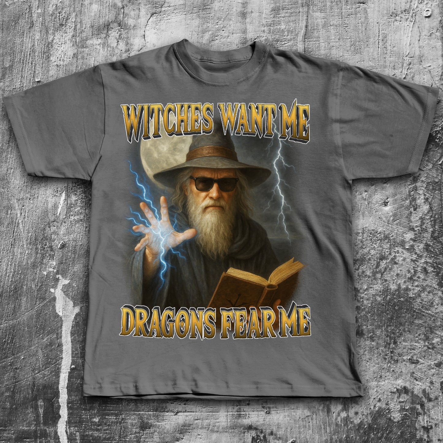 Witches Want Me Dragons Fear Me Funny Dark Fantasy Wizard T-shirt, 90s Retro Dragon Shirt
