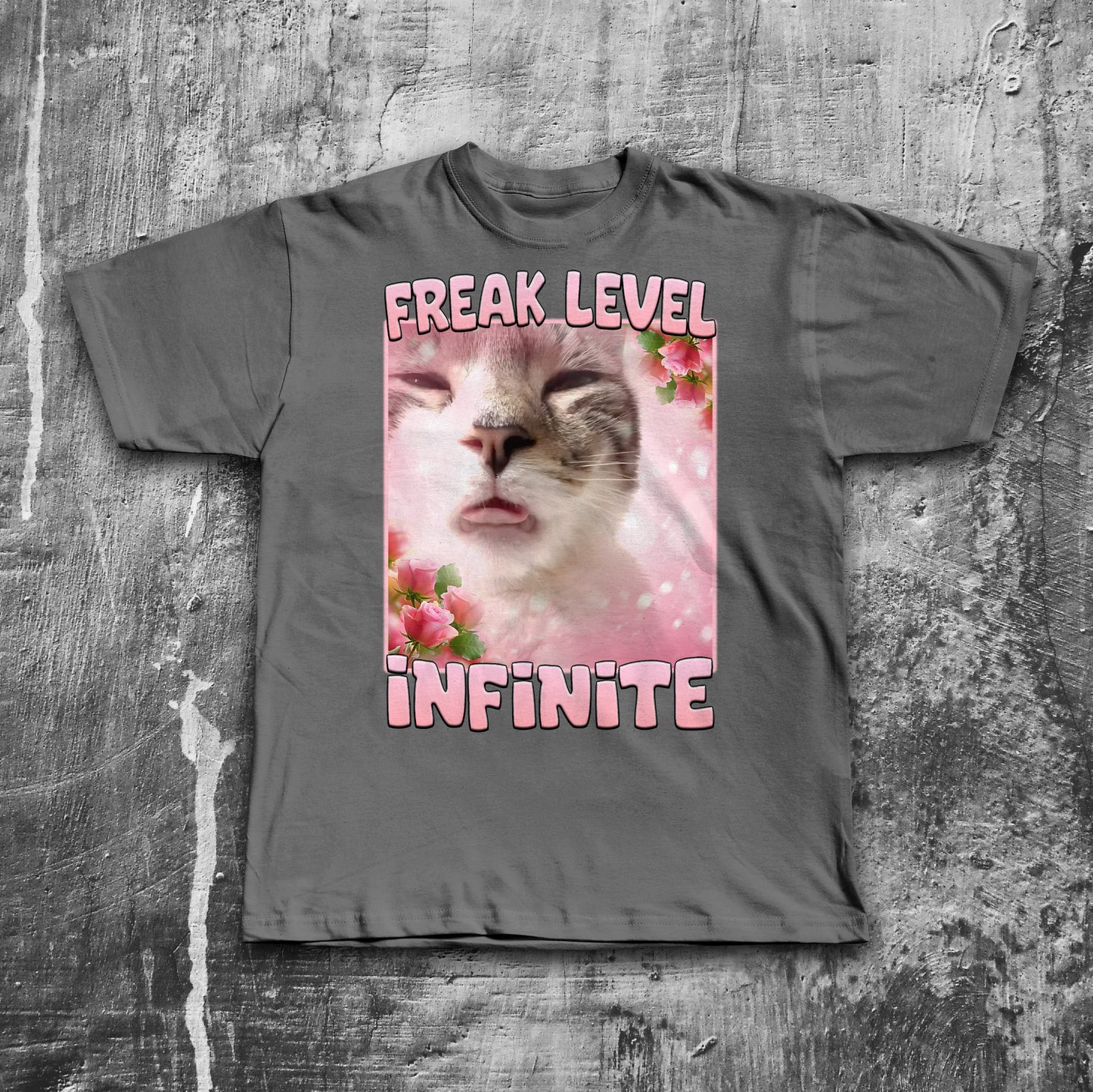 Freak Level Infinite Funny Cat Meme T-shirt, Brainrot Shirt