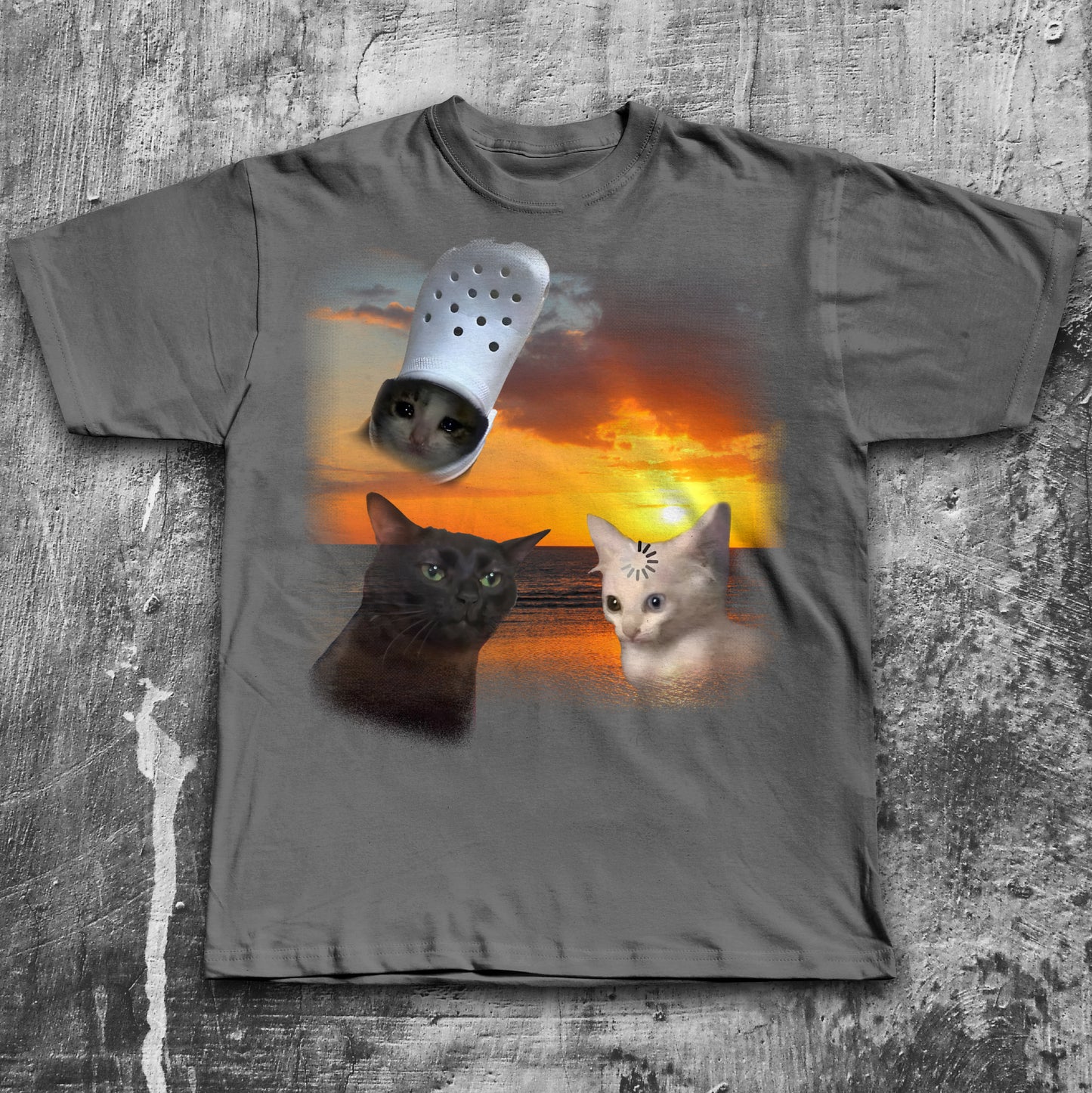 Three Cats Retro Graphic T-shirts