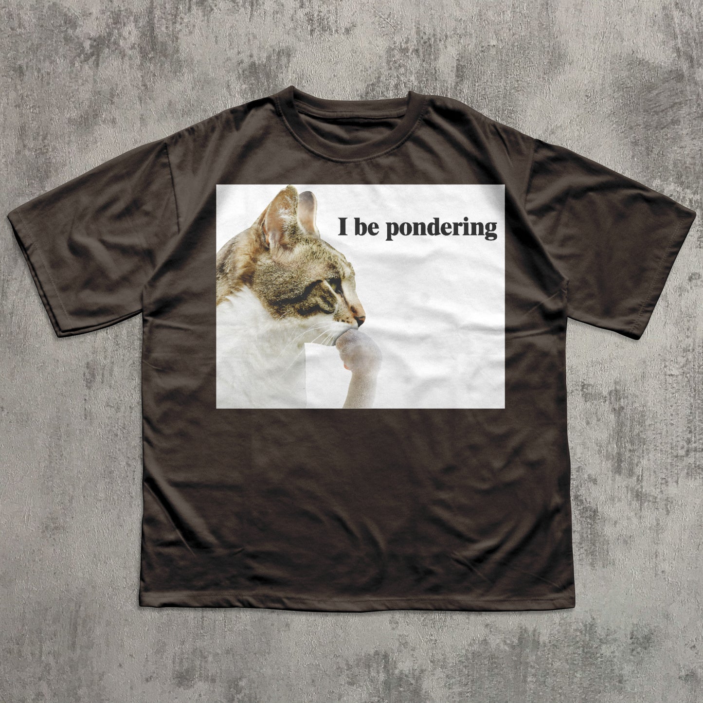 funny brown cat t-shirt