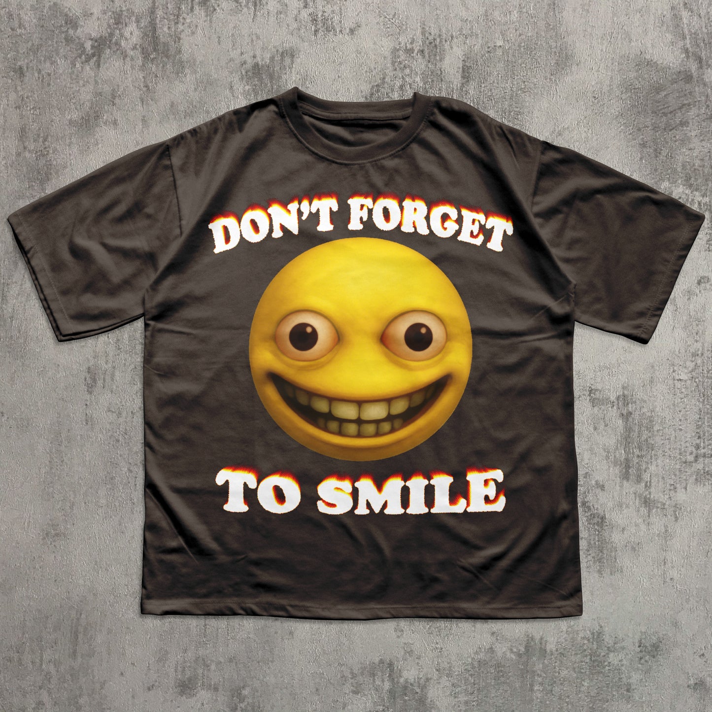 Don't Forget To Smile Funny Cursed Smiley Face Emoji T-shirt