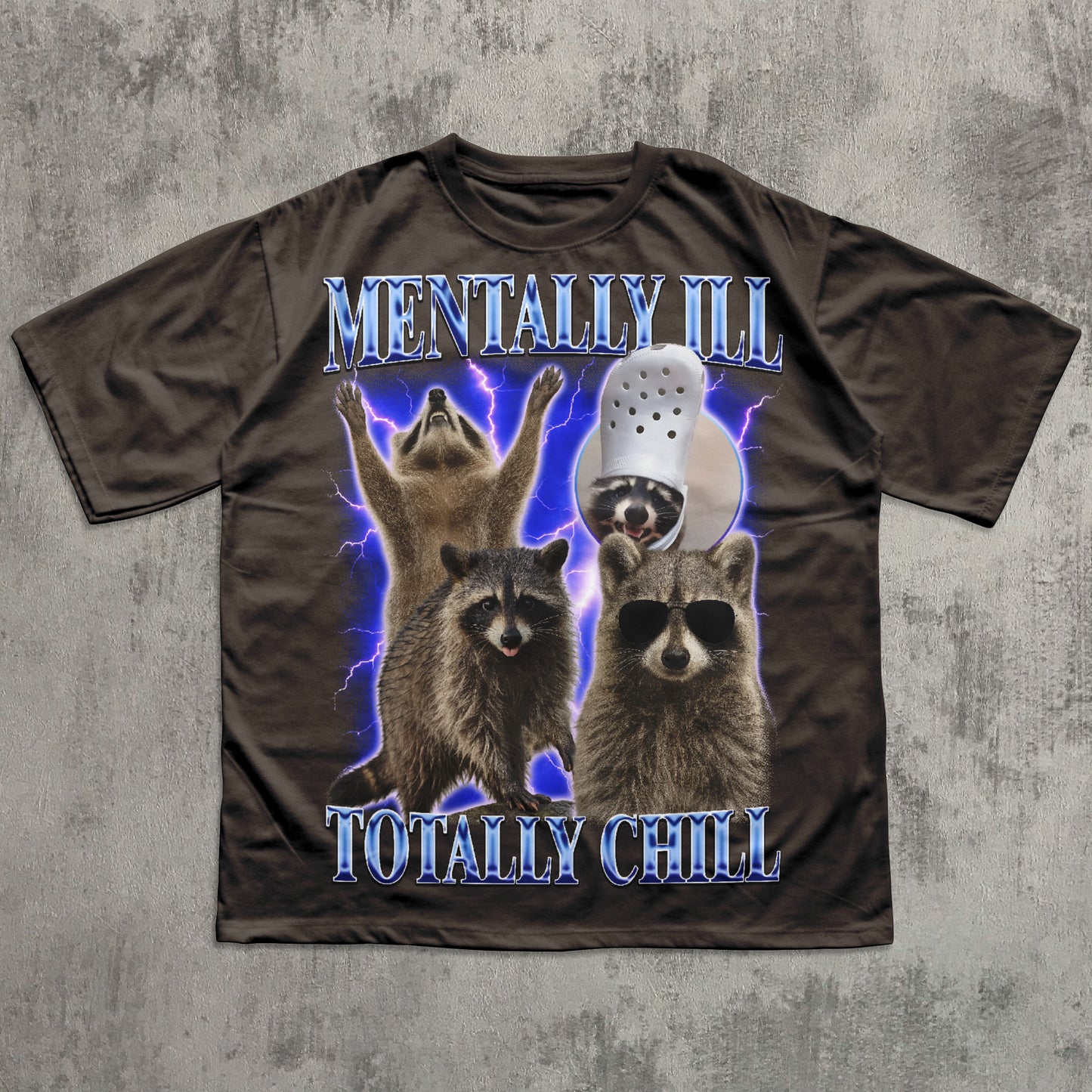 Mentally Ill Totally Chill Funny Raccoon Shirt, Vintage Graphic Raccoons T-shirt