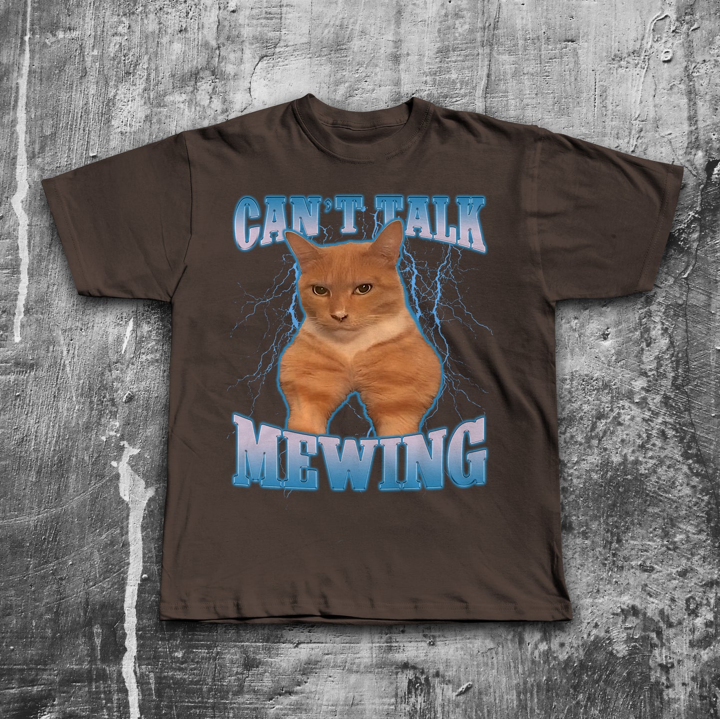 Can't Talk Mewing Funny Cat Meme T-shirt
