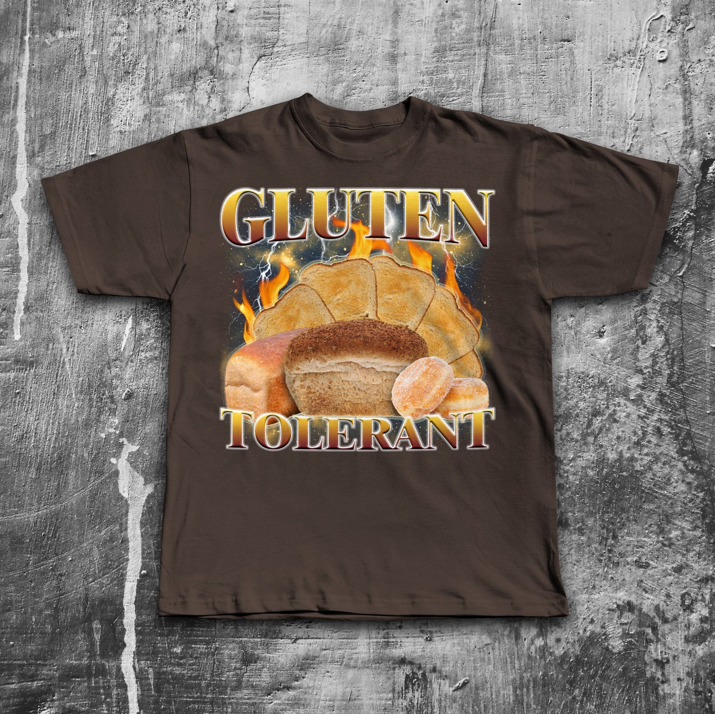 Gluten Tolerant Funny Meme T-shirt, Silly Joke Shirt