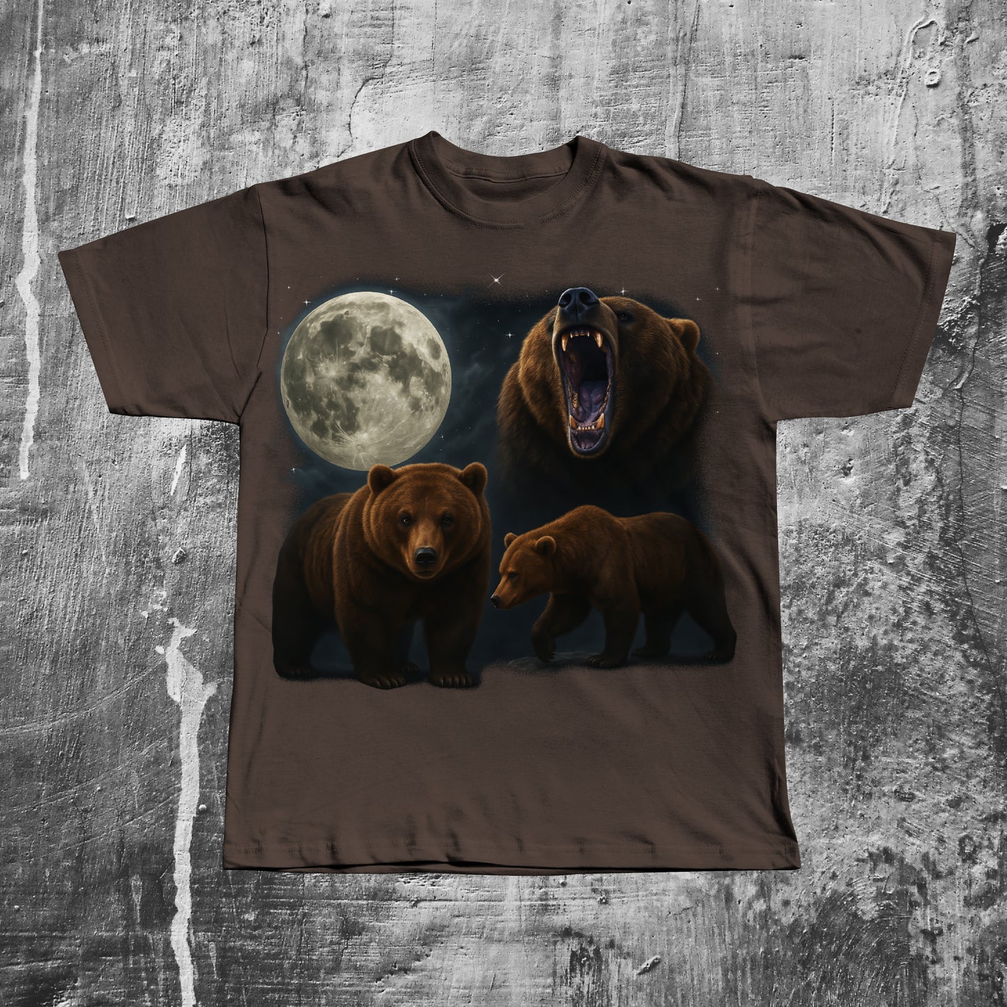 90s Retro Three Grizzly Bears Vintage Graphic T-shirts