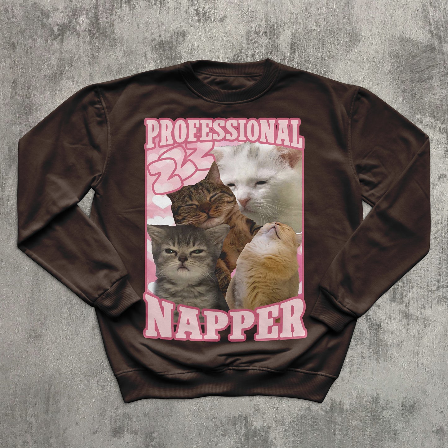 Professional Napper Funny Cat Sweatshirt, Napping Cats Meme Tops, Ugly Sweater, Napper Kitten Sweatshirts