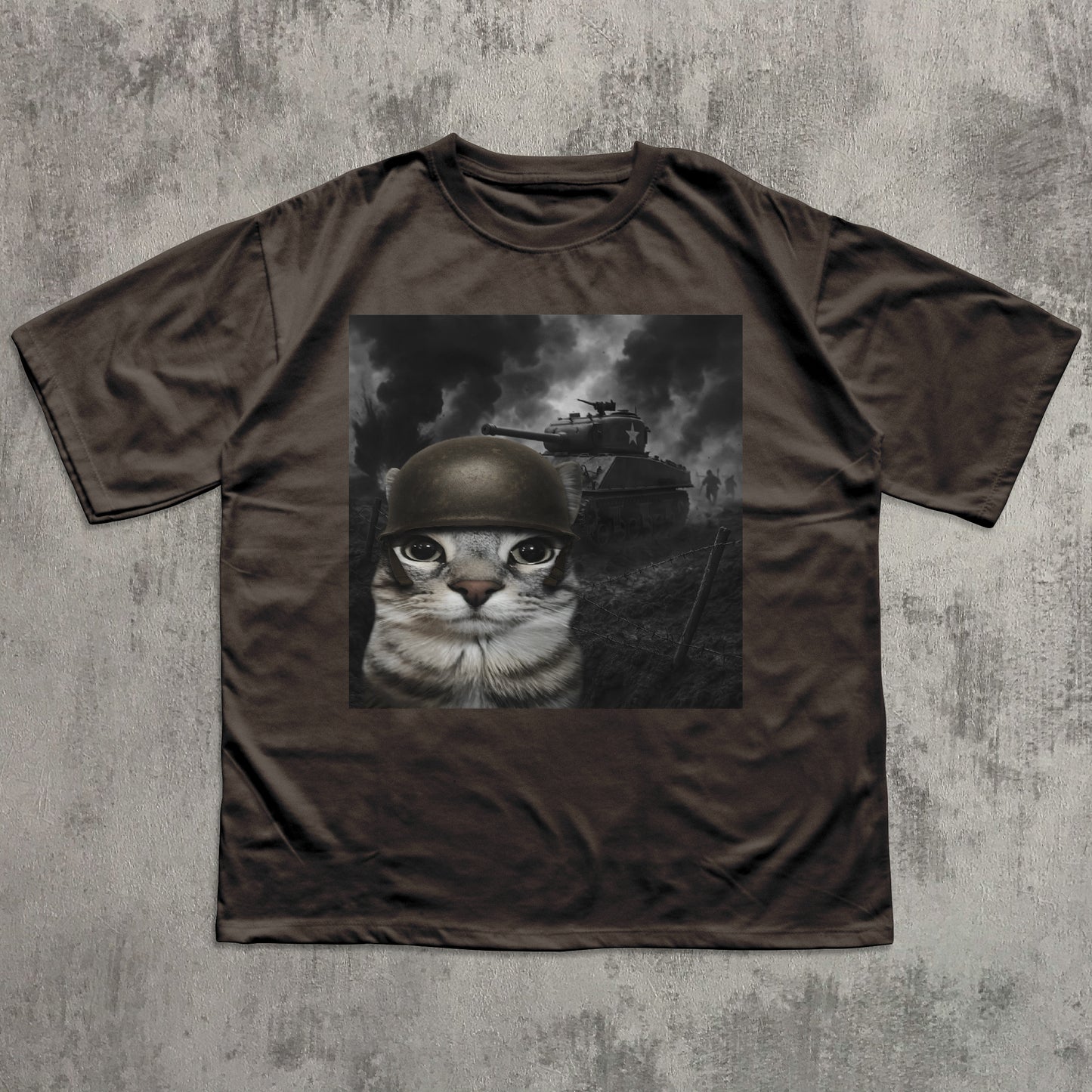 Cat in Battlefield Funny Meme Shirt, Stupid Gifts, Silly Cats T-shirt, Kitten Soldier Tshirt, Weird Shirts