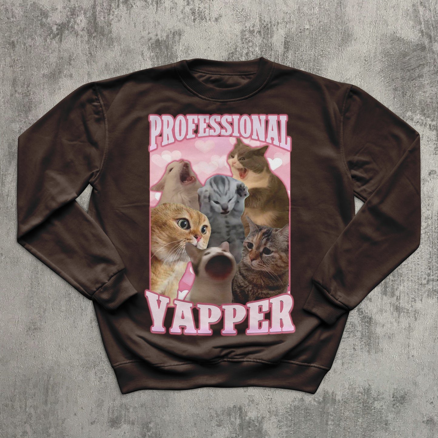 Professional Yapper Funny Cat Sweatshirt, Yapping Cats Meme Tops, Ugly Sweater, Yapper Kitten Sweatshirts