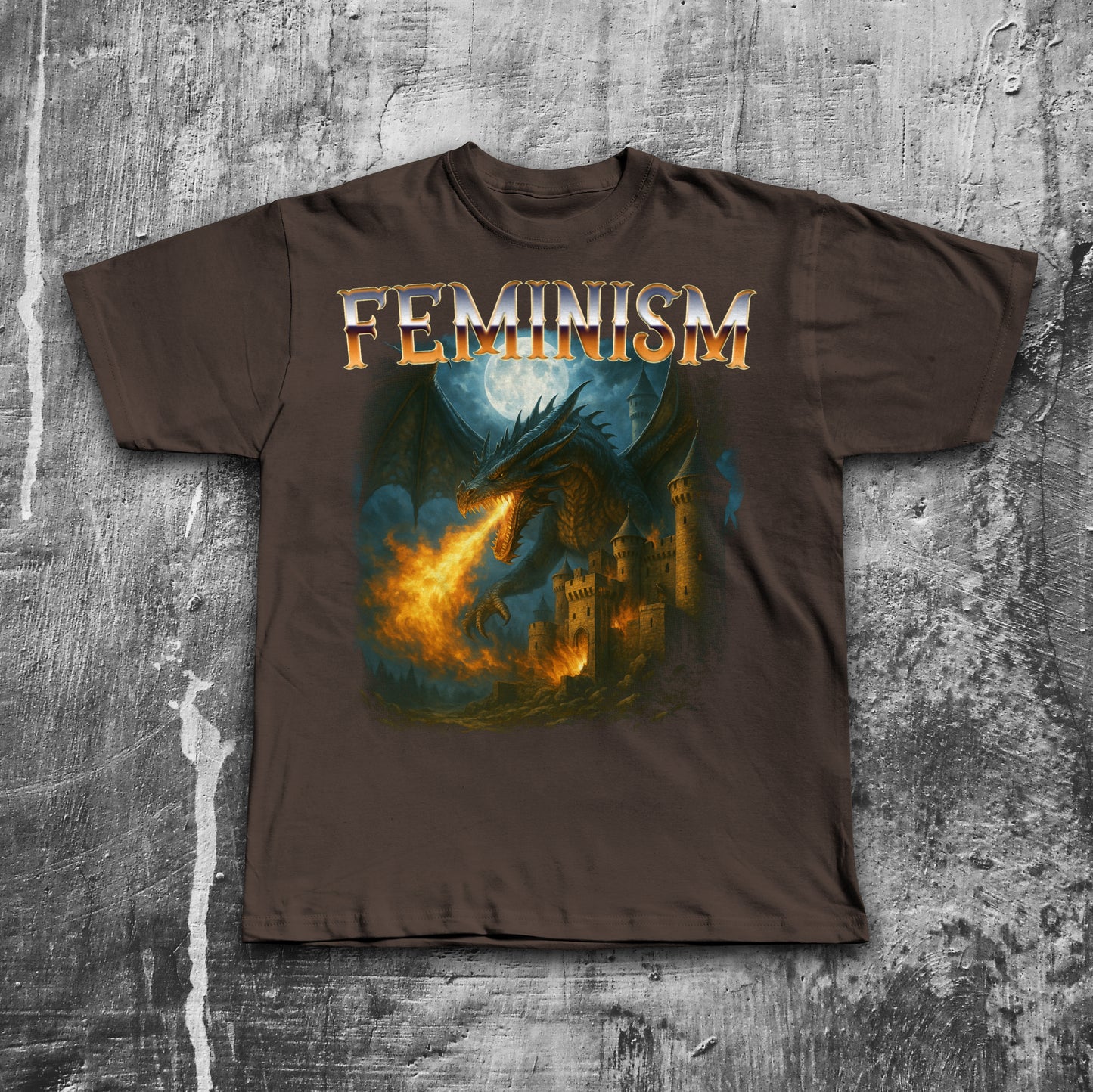 Feminism Dragon Fantasy Vintage Graphic Shirt, Retro Dragon Shirt