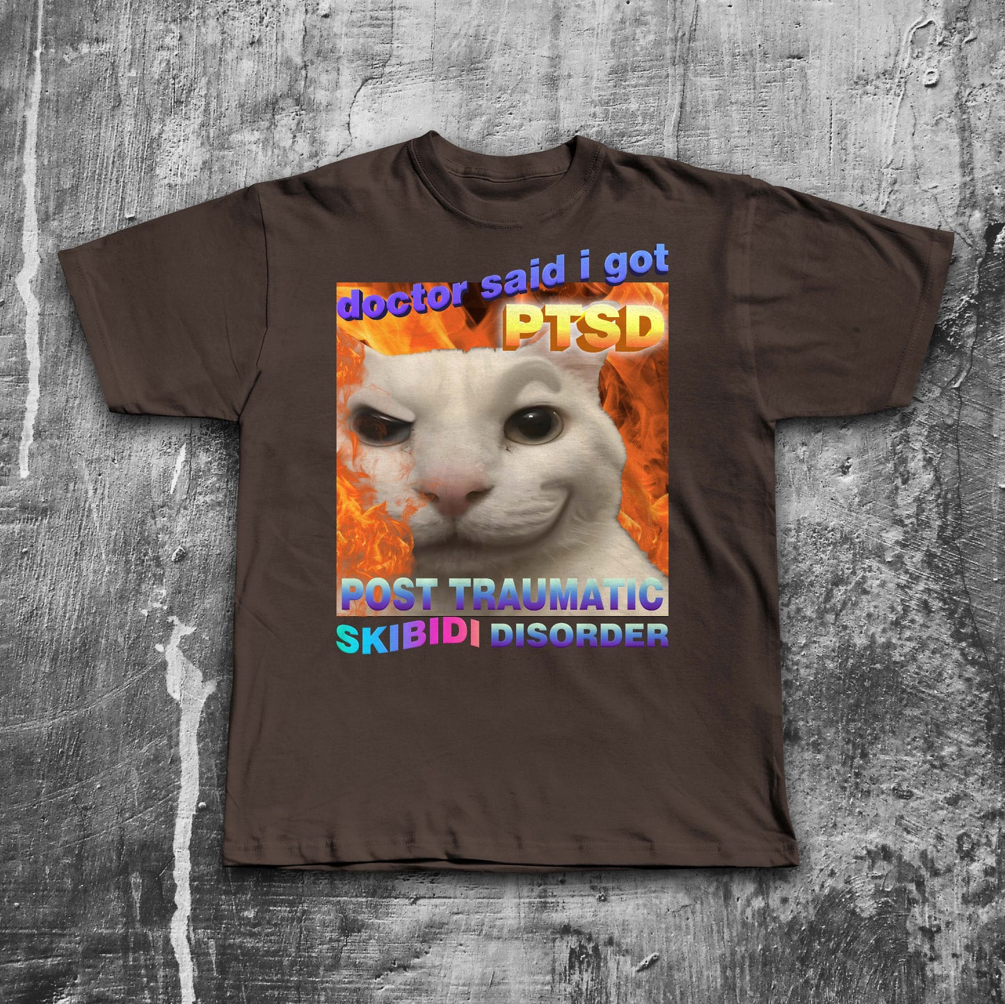 Doctor said i got PTSD Skibidi Disorder Funny Cat Meme T-shirt, Brainrot Shirt