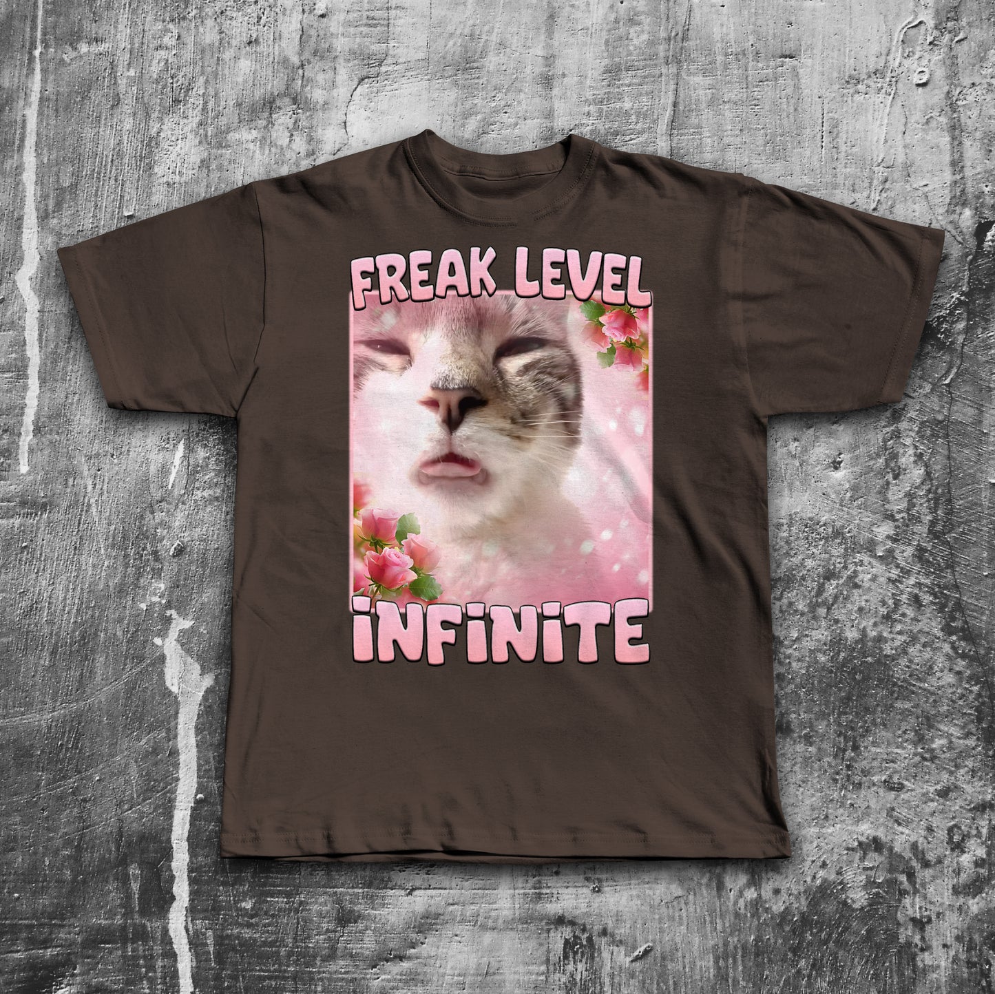 Freak Level Infinite Funny Cat Meme T-shirt, Brainrot Shirt