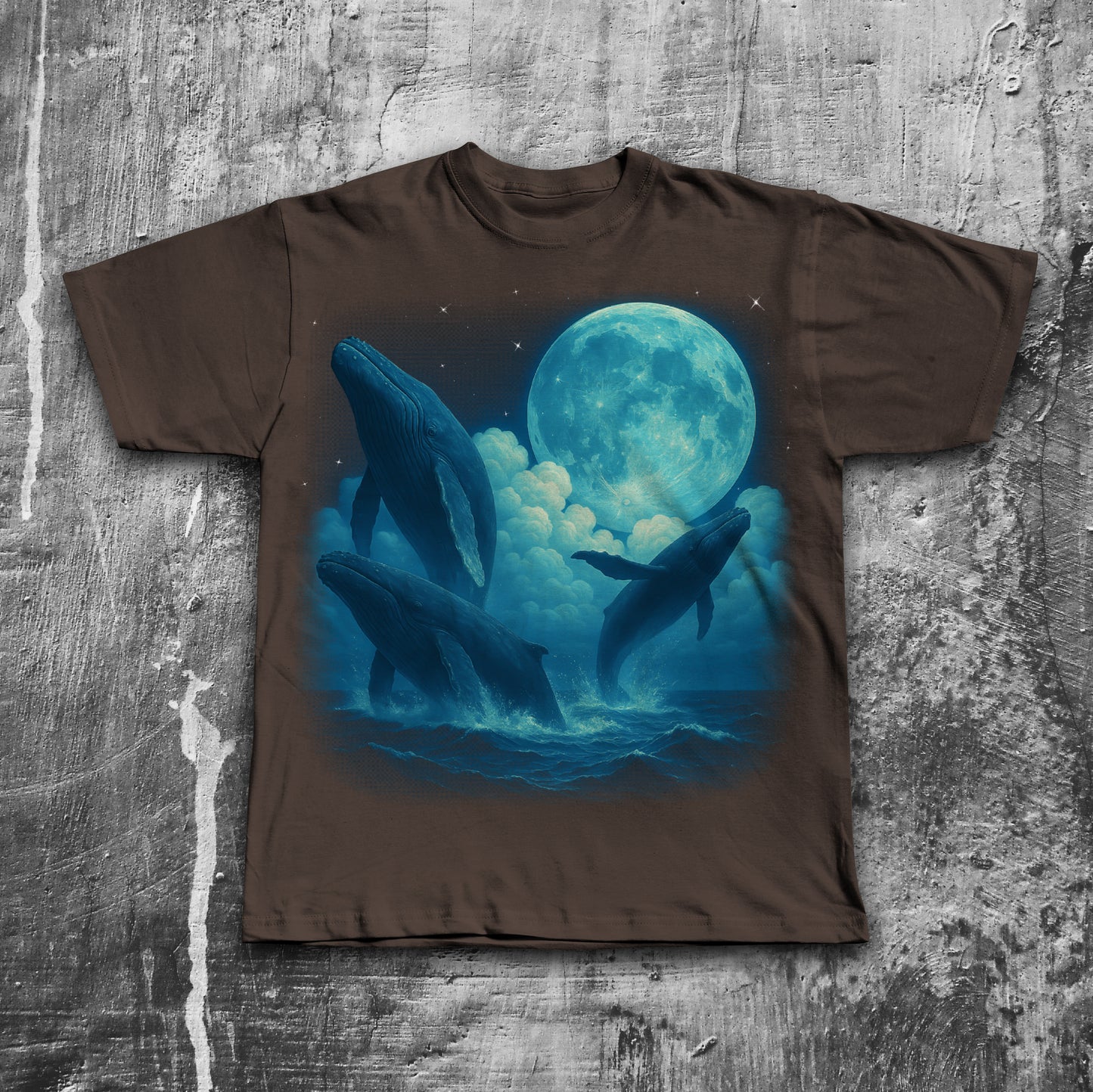 90s Retro Whales Vintage Graphic Tee Shirt