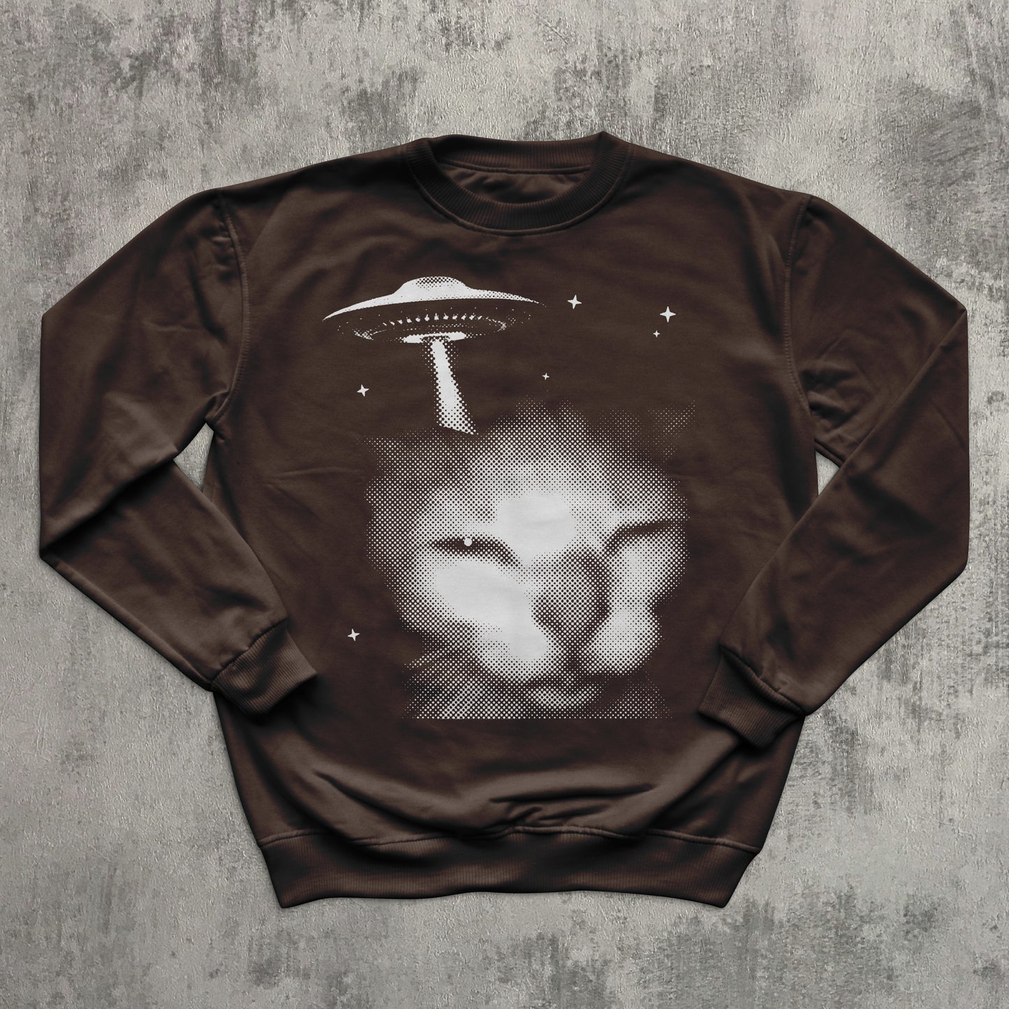 Funny Cat Alien Invasion Graphic Sweatshirt, Y2k Retro Sweater, Ugly Sweaters, Weird Cats Top