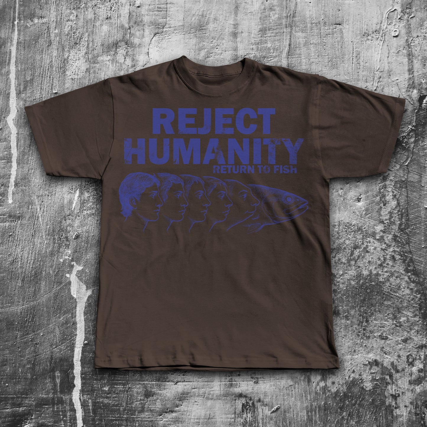 Reject Humanity Return to Fish Shirt, Weird Graphic Tee, Fish Evolution Meme T-Shirt, Gift for Men and Women, Ironic Shirts