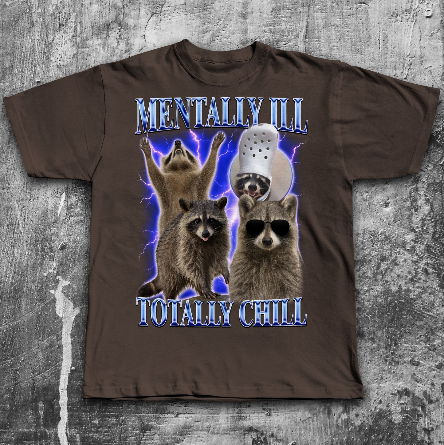 Mentally Ill Totally Chill Funny Raccoon Shirt, Vintage Graphic Raccoons T-shirt