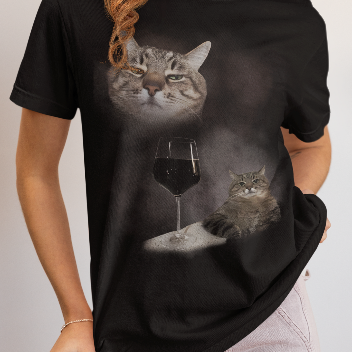 Funny Cat Elbow on table Meme T-shirt