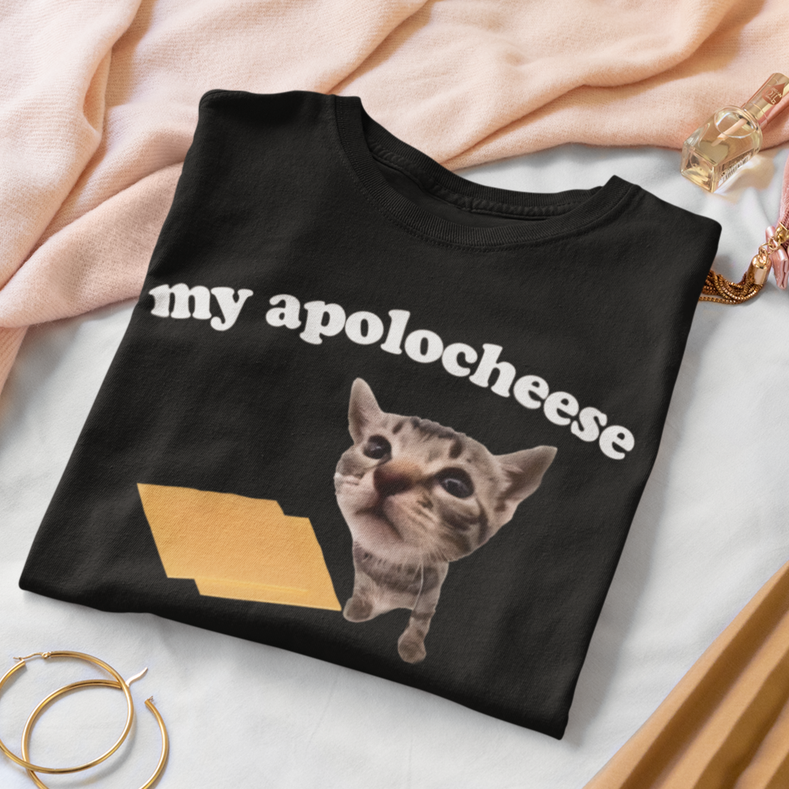 My Apolocheese Funny Cat Meme Tee Shirt Gift for Woman and Man