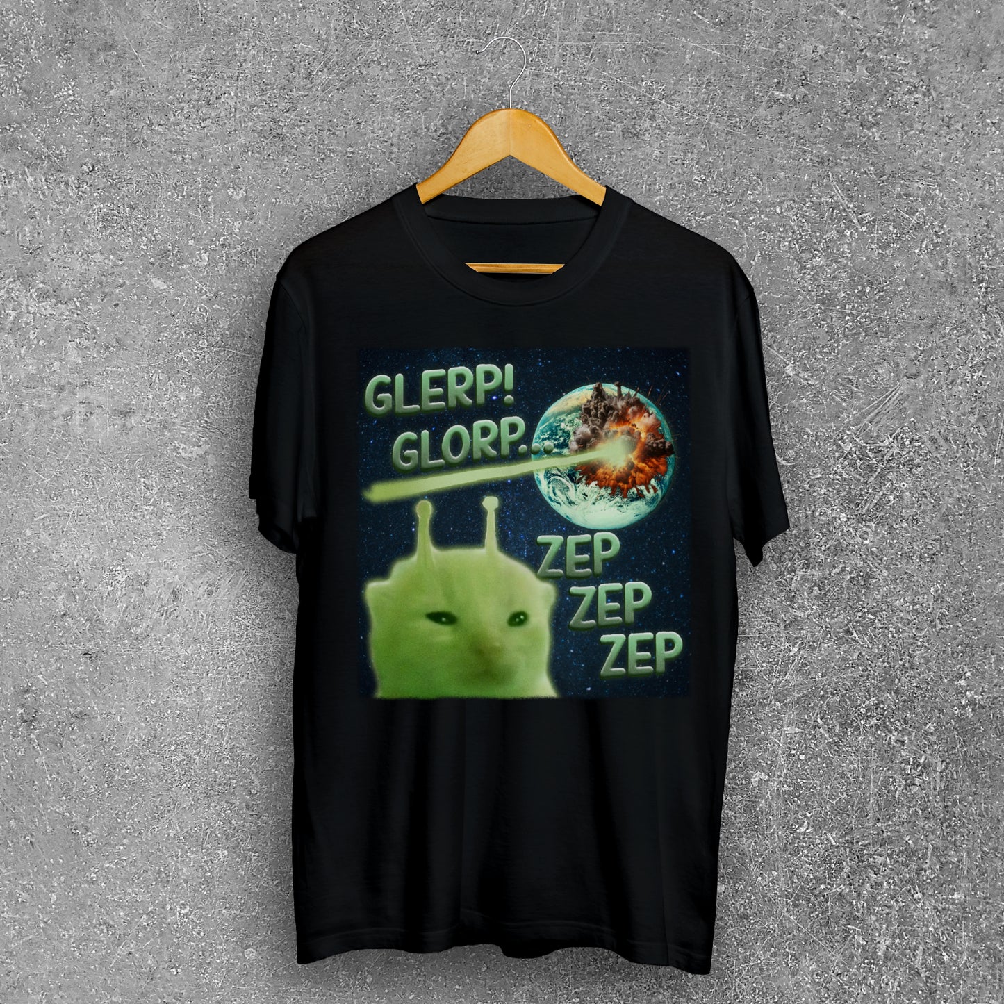 Glerp Glorp Funny Alien Cat Meme T-shirt