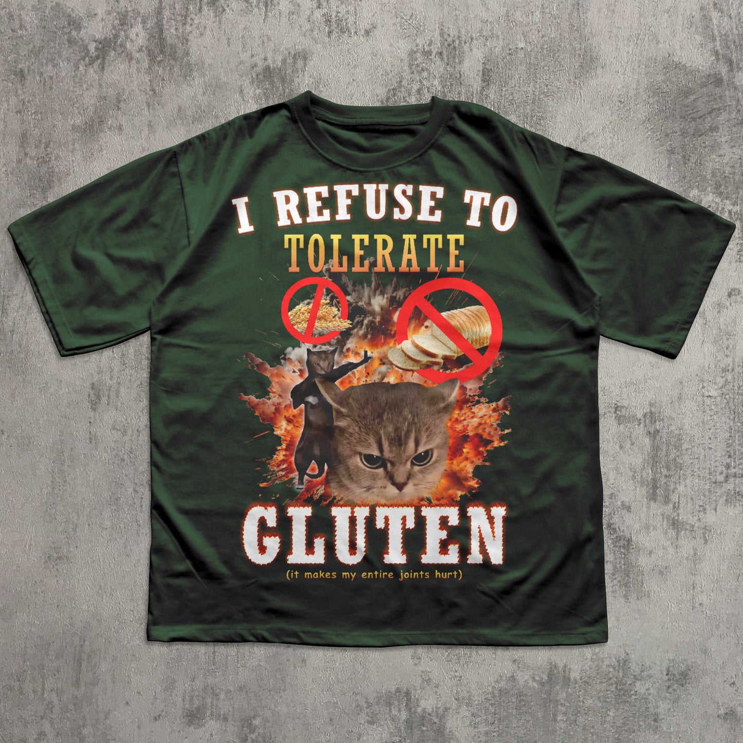 I Refuse to Tolerate Gluten Funny Meme T-shirt