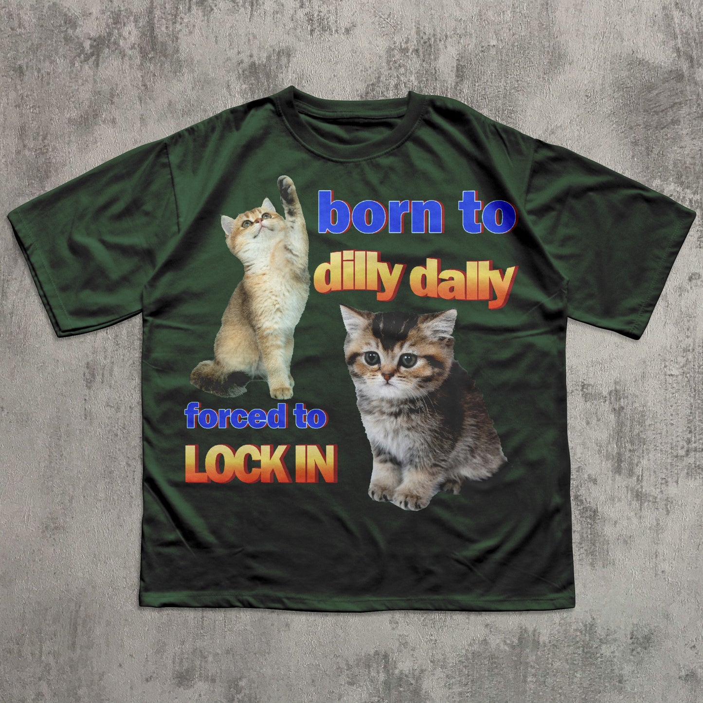 Born to dilly dally forced to lock in Funny Cat Meme T-shirt