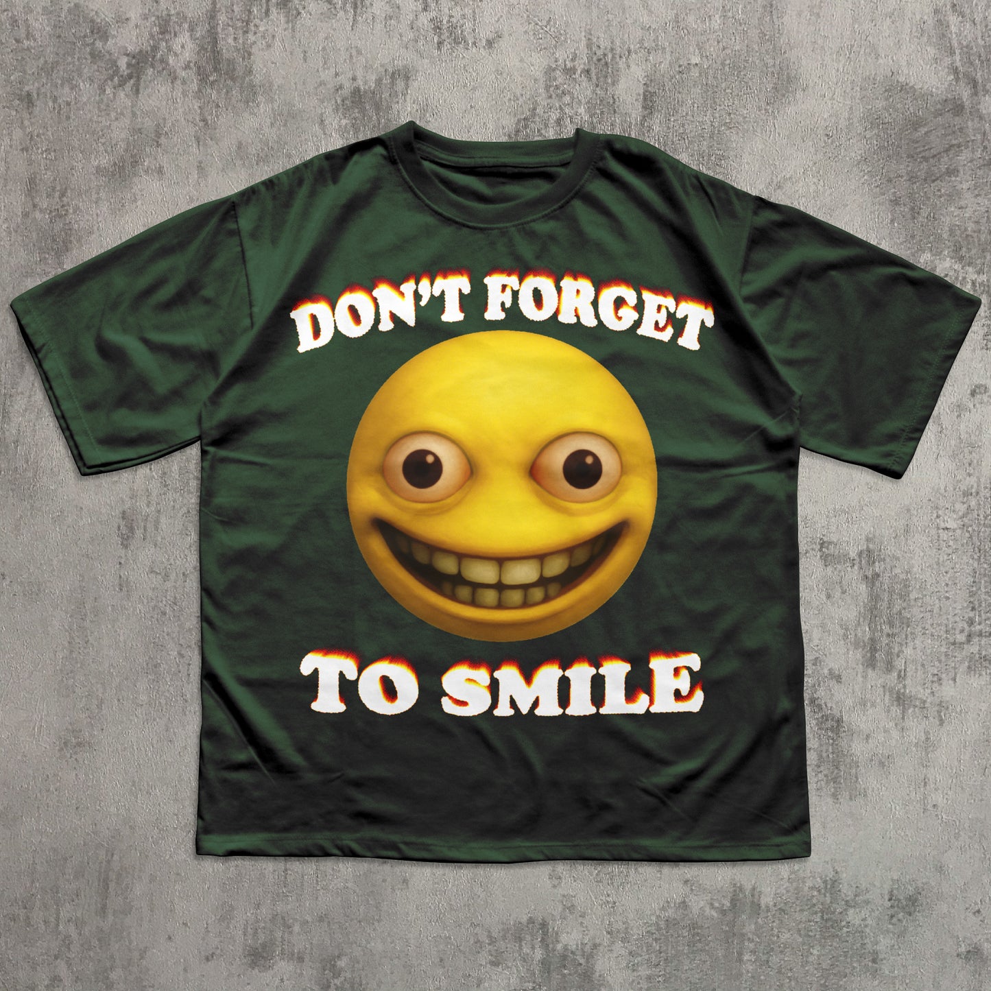 Don't Forget To Smile Funny Cursed Smiley Face Emoji T-shirt