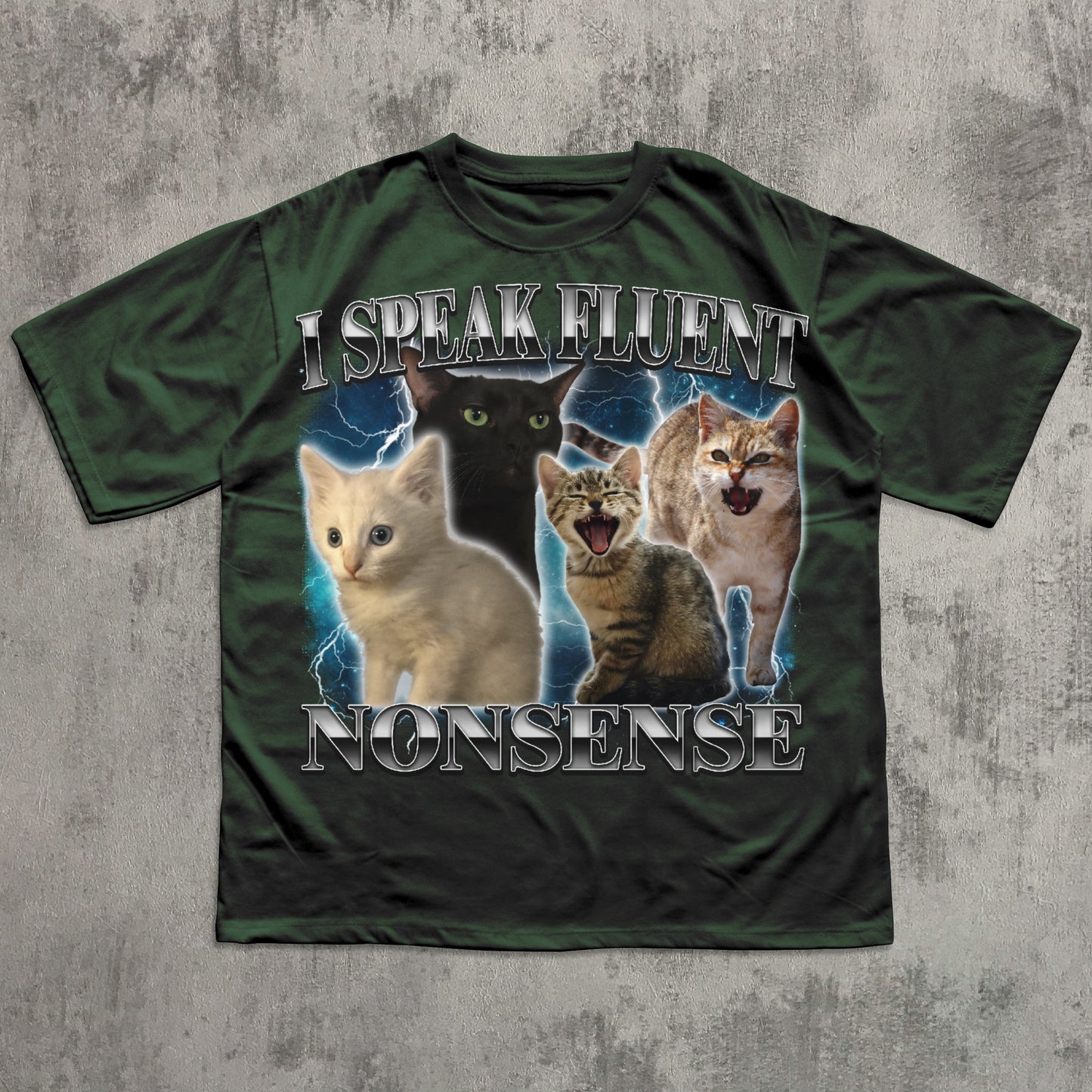 I Speak Fluent Nonsense Funny Cat Meme T-shirt, Silly Cats Shirt, Unhinged Clothes, Gift for Cat Lover, 90s Retro Kitten Tee, Gen Z Humor