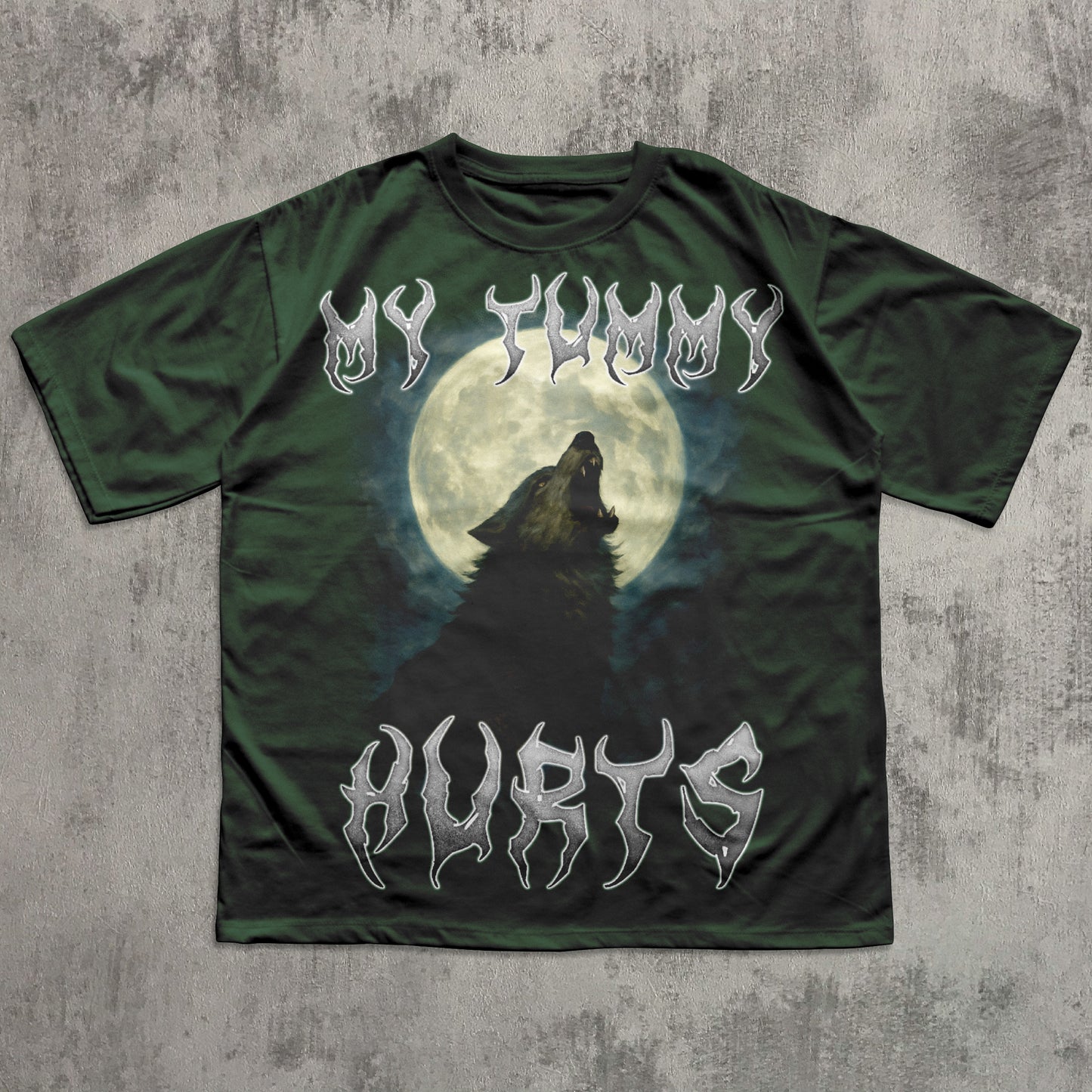 My Tummy Hurts 90s Retro Wolf T-shirt