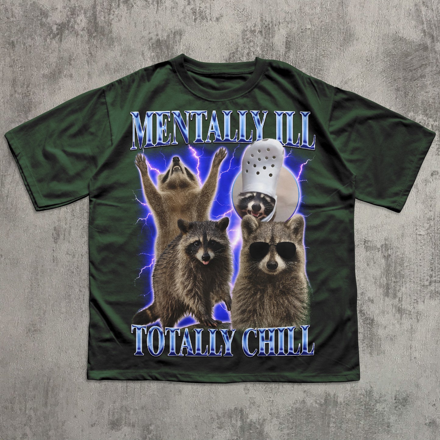 Mentally Ill Totally Chill Funny Raccoon Shirt, Vintage Graphic Raccoons T-shirt